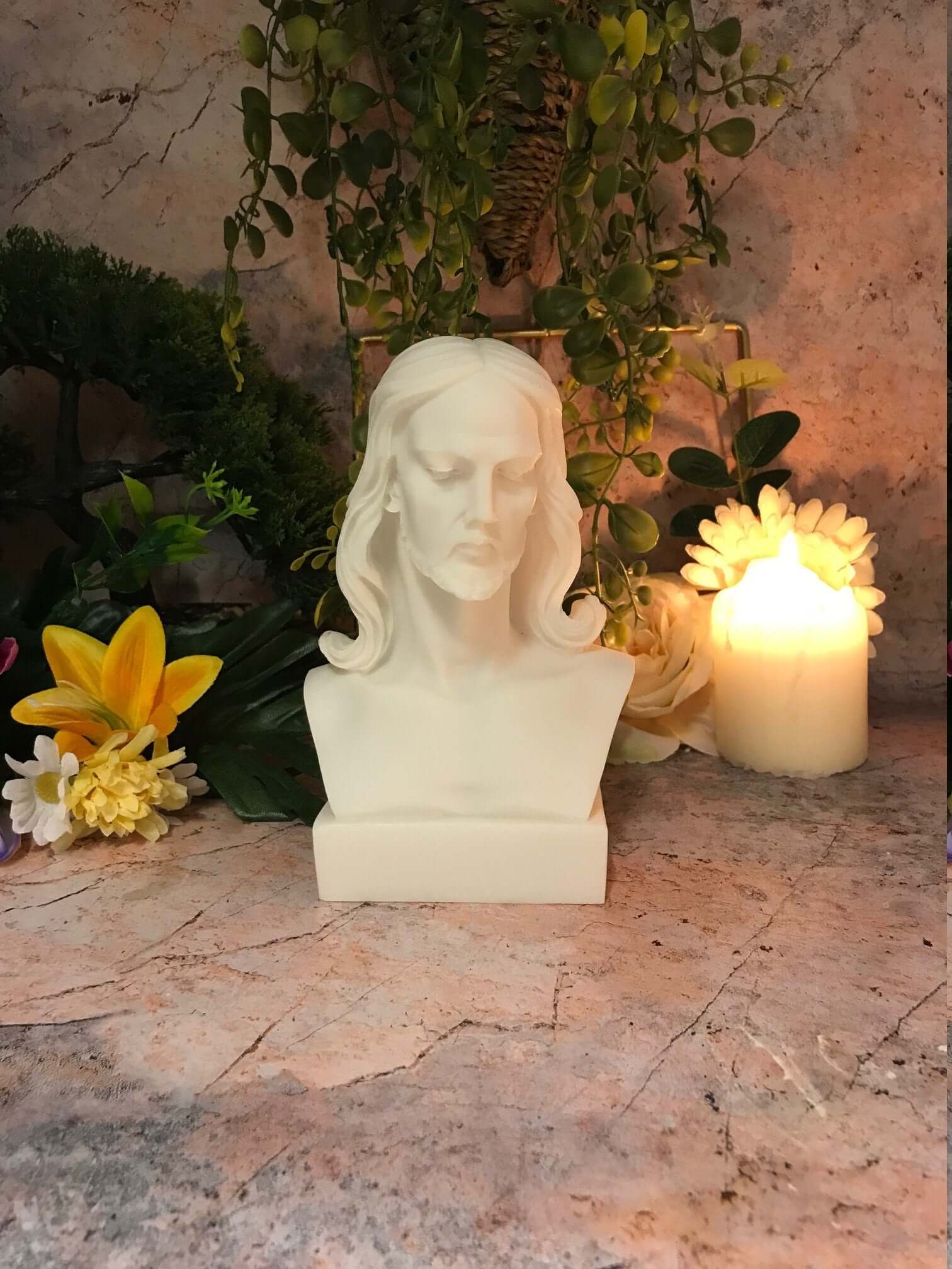 Lord Saviour White Jesus Alabaster Figurine Statue Ornament Sculpture-Osiris Craftworks