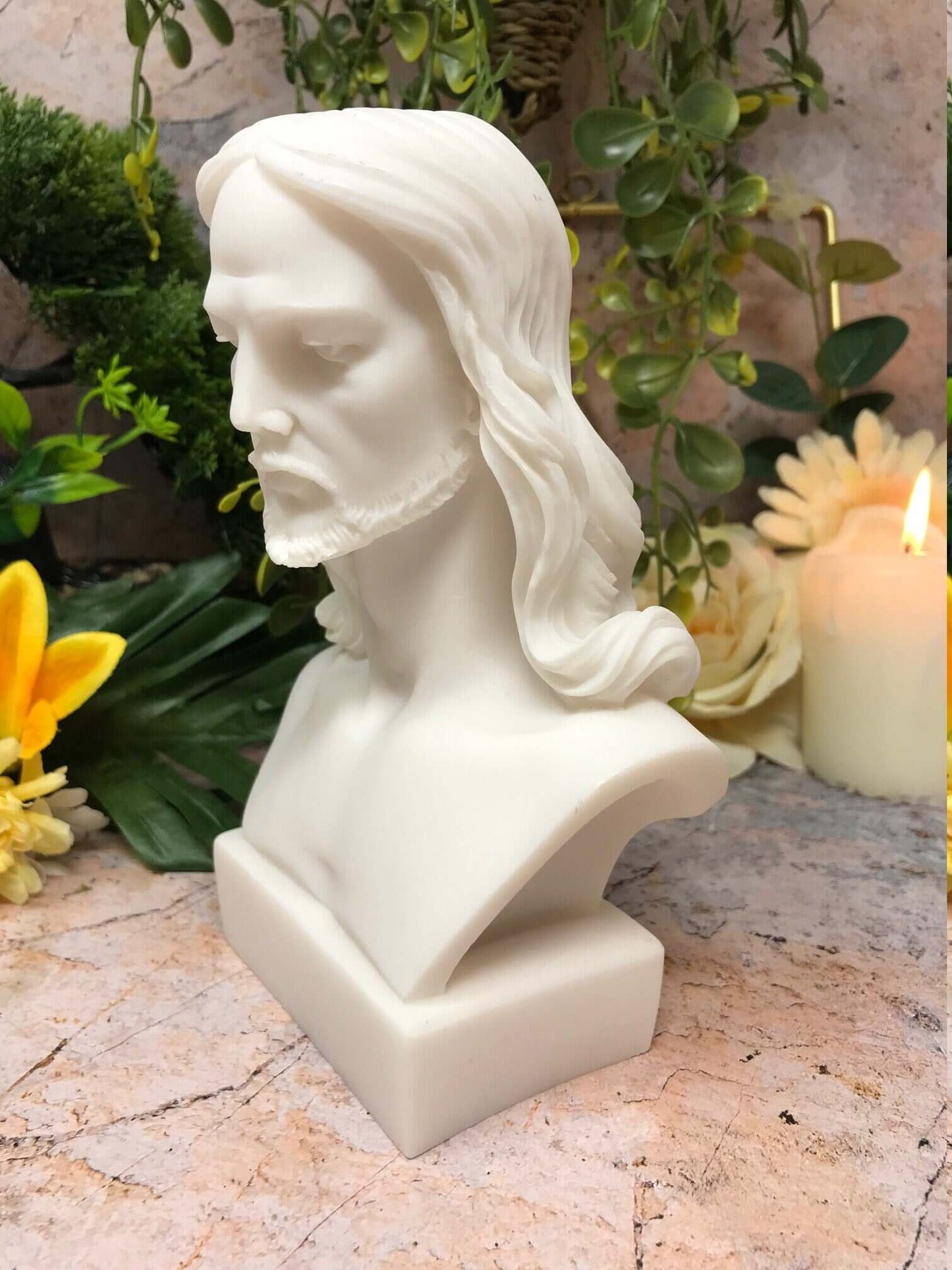 Lord Saviour White Jesus Alabaster Figurine Statue Ornament Sculpture-Osiris Craftworks