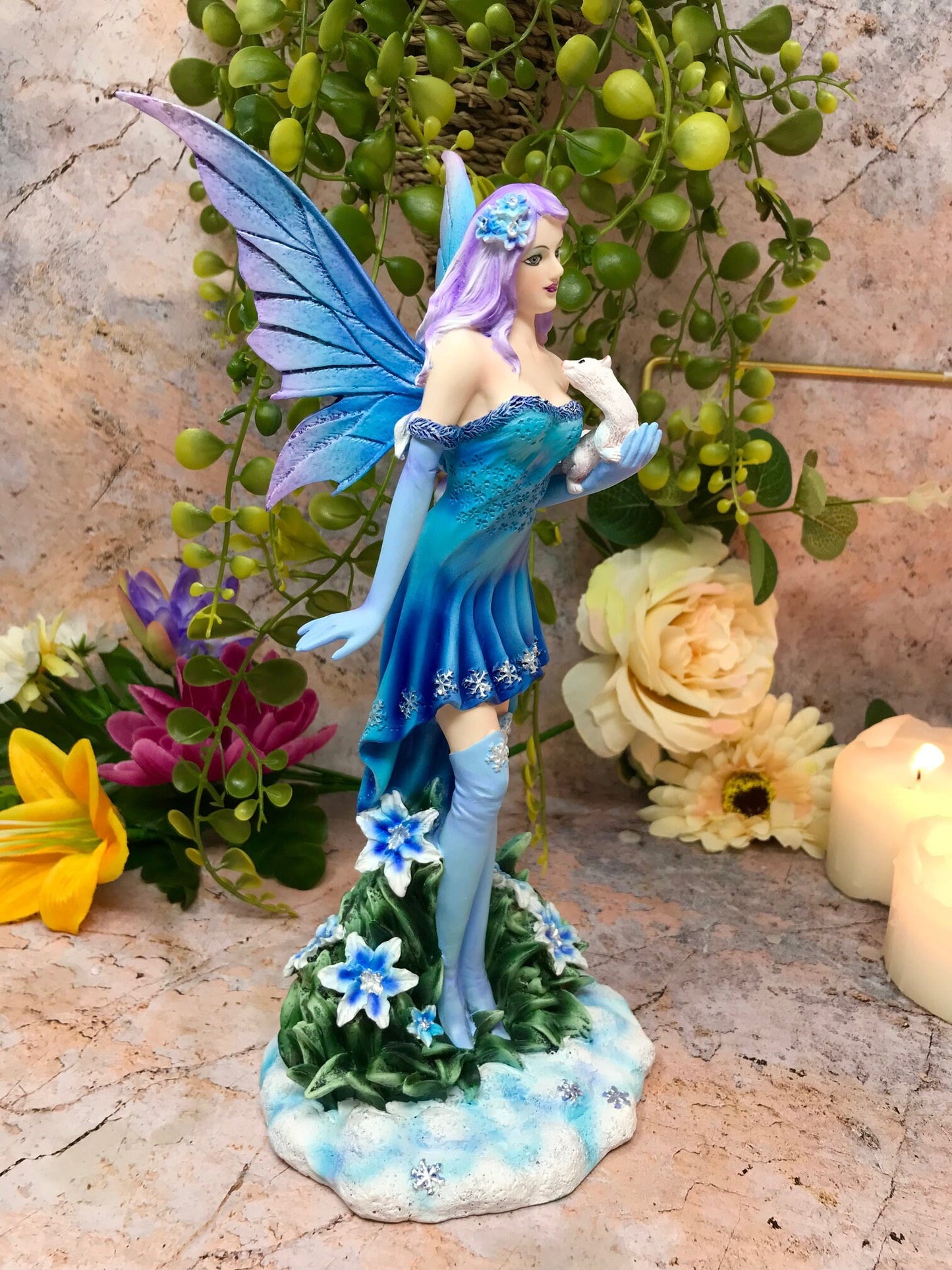 Whimsical Fairy Resting with Pet Figurine for Enchanting Fairy Garden Decor Gift-Osiris Craftworks