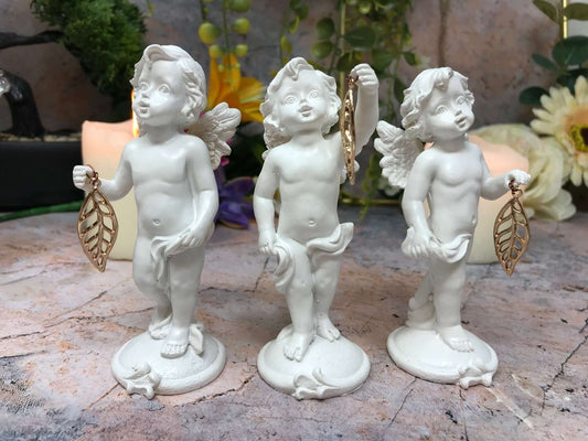 Set of Three Guardian Angel Figurine Wishing Cherubs Statue Ornament Sculpture-Osiris Craftworks