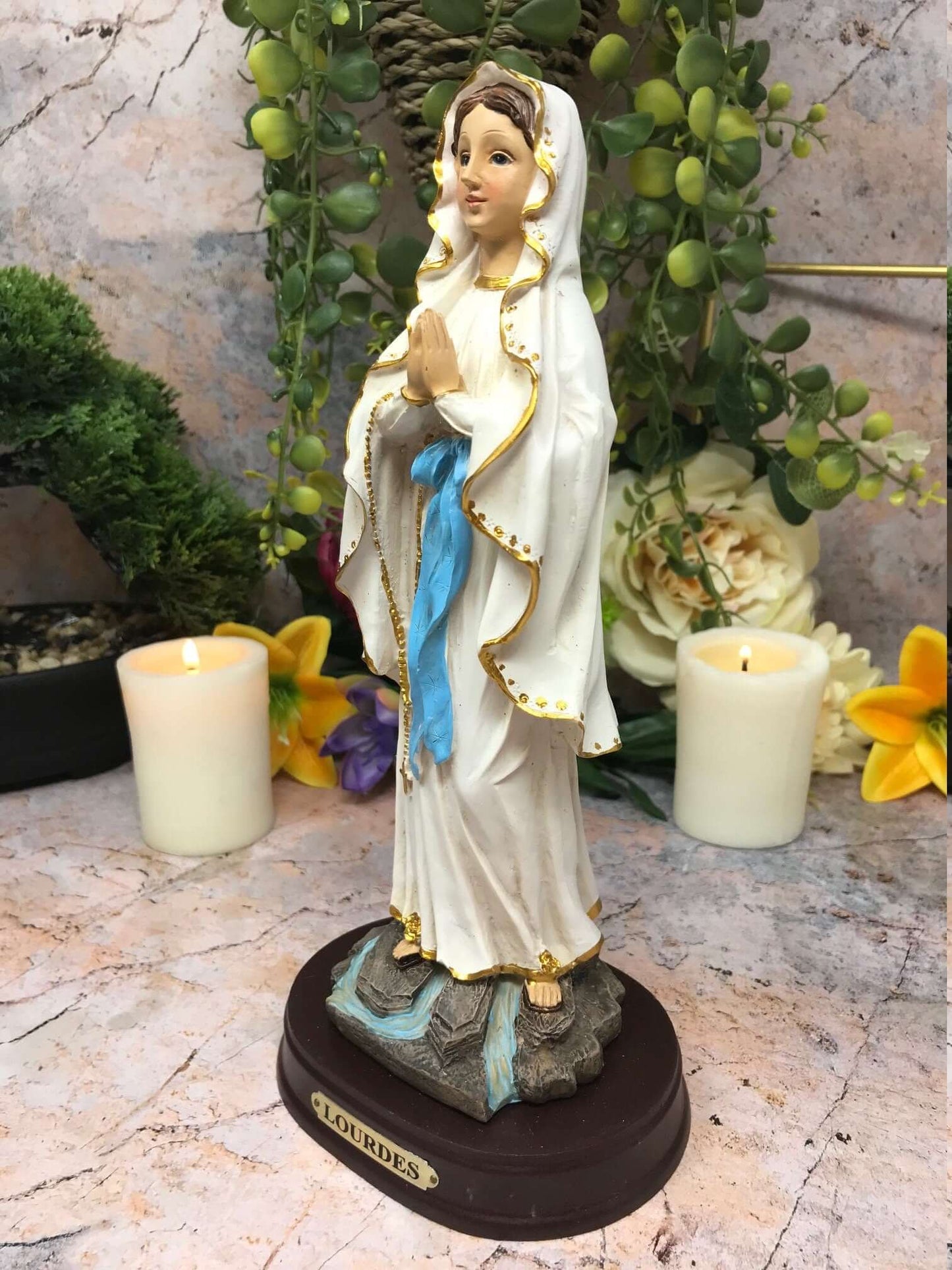 Virgin Mary Our Lady of Lourdes Statue Religious Ornament Figurine-Osiris Craftworks