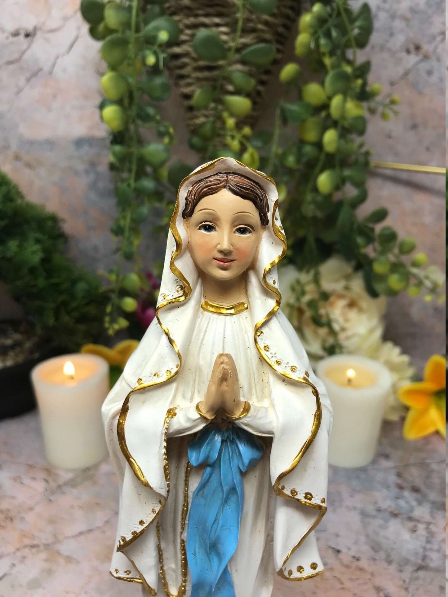 Virgin Mary Our Lady of Lourdes Statue Religious Ornament Figurine-Osiris Craftworks