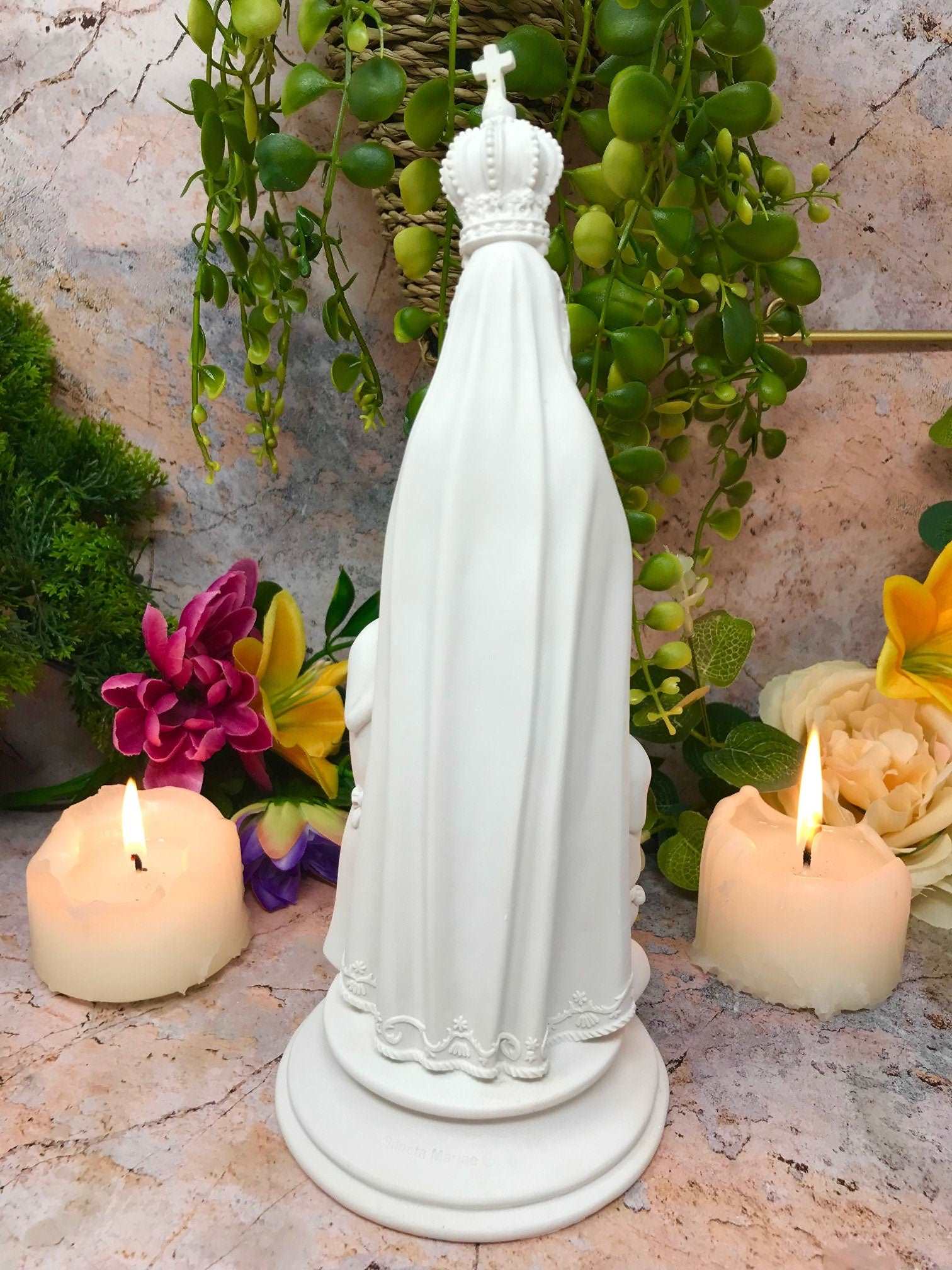 Blessed Virgin Mary Our Lady of Fatima Statue Ornament Resin Religious Sculpture-Osiris Craftworks