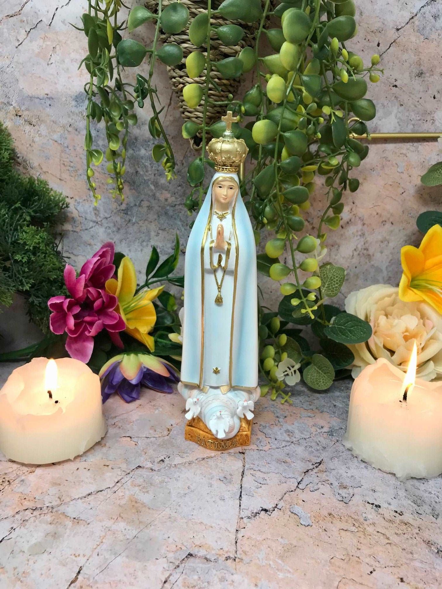 Blessed Virgin Mary Our Lady of Fatima Statue Ornament Figurine-Osiris Craftworks