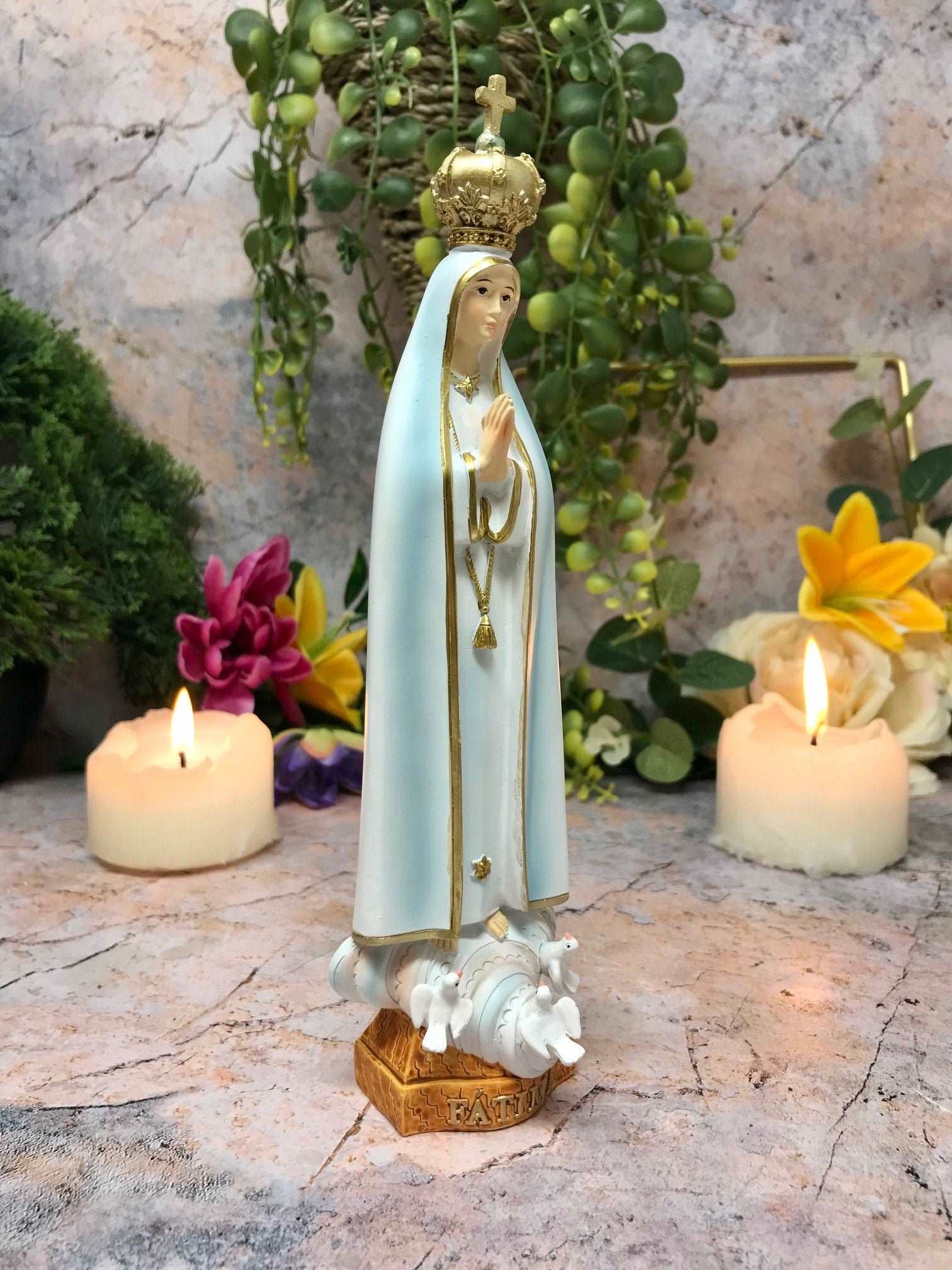 Blessed Virgin Mary Our Lady of Fatima Statue Ornament Figurine-Osiris Craftworks