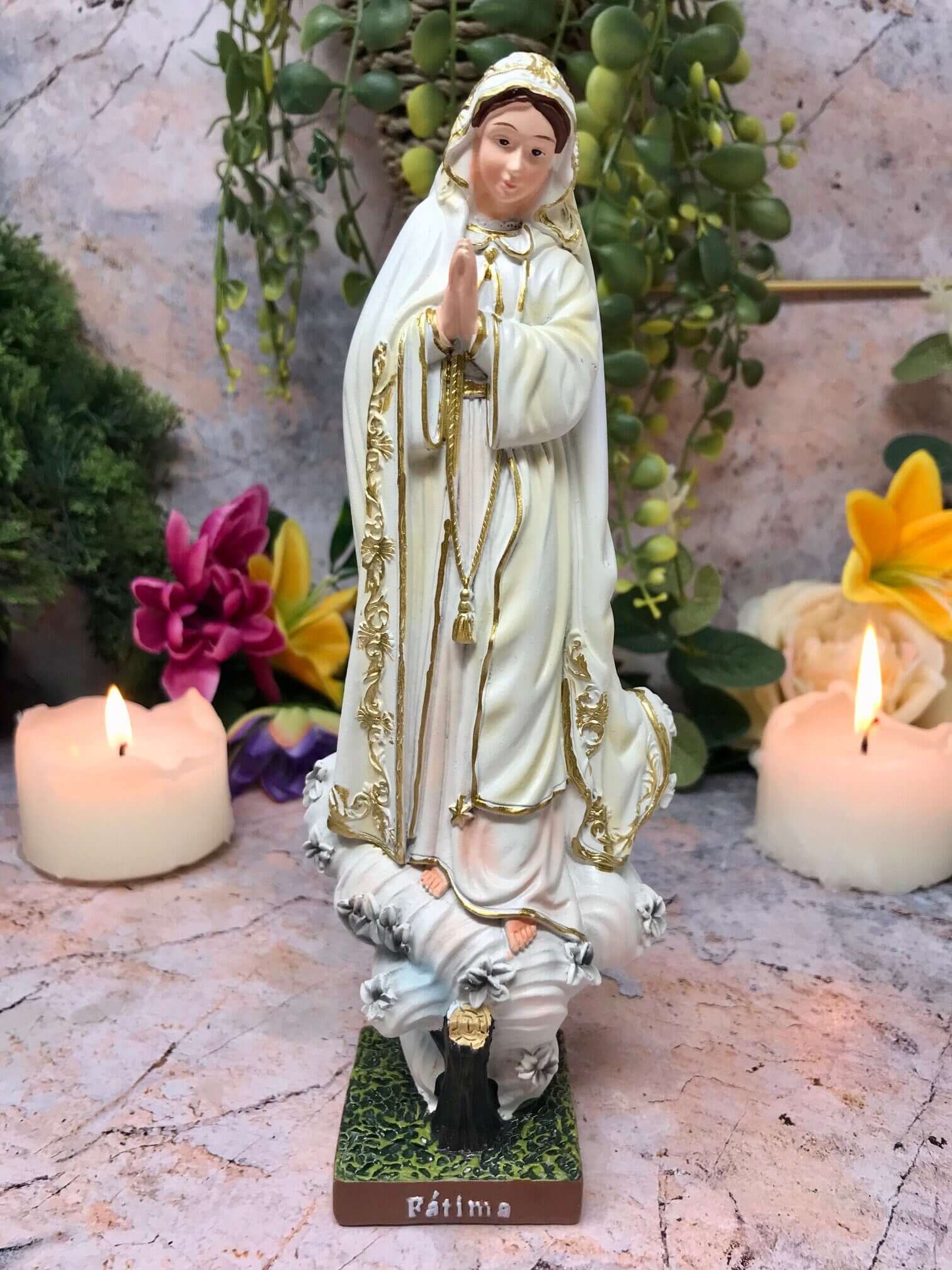 Blessed Virgin Mary Our Lady of Fatima Statue Figure Ornament Figurine for Home or Chapel-Osiris Craftworks