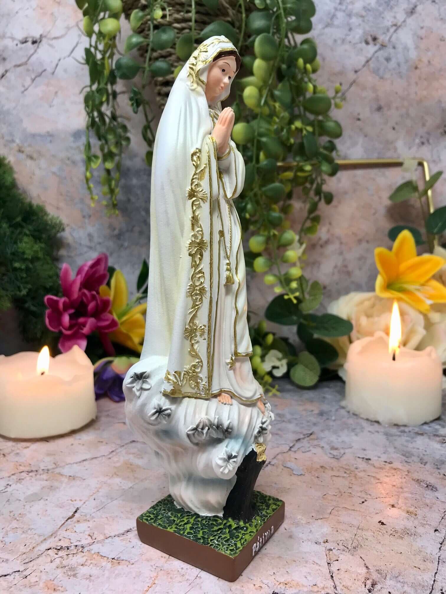 Blessed Virgin Mary Our Lady of Fatima Statue Figure Ornament Figurine for Home or Chapel-Osiris Craftworks