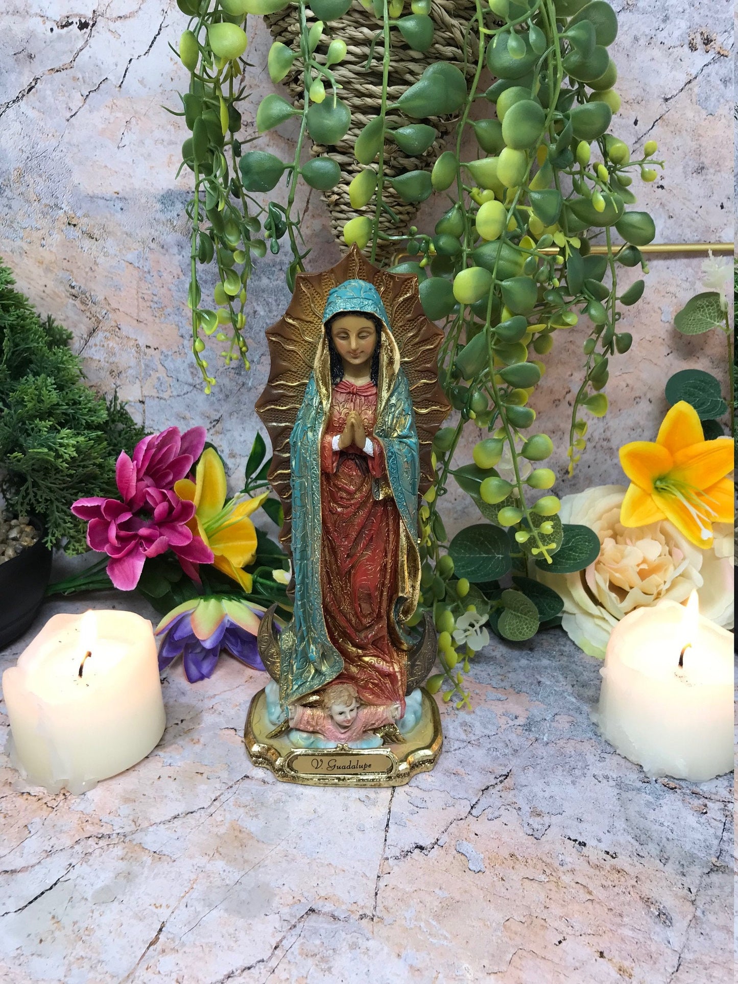 Our Lady of Guadalupe Virgin Mary Religious Sculpture Catholic Figurine Statue-Osiris Craftworks