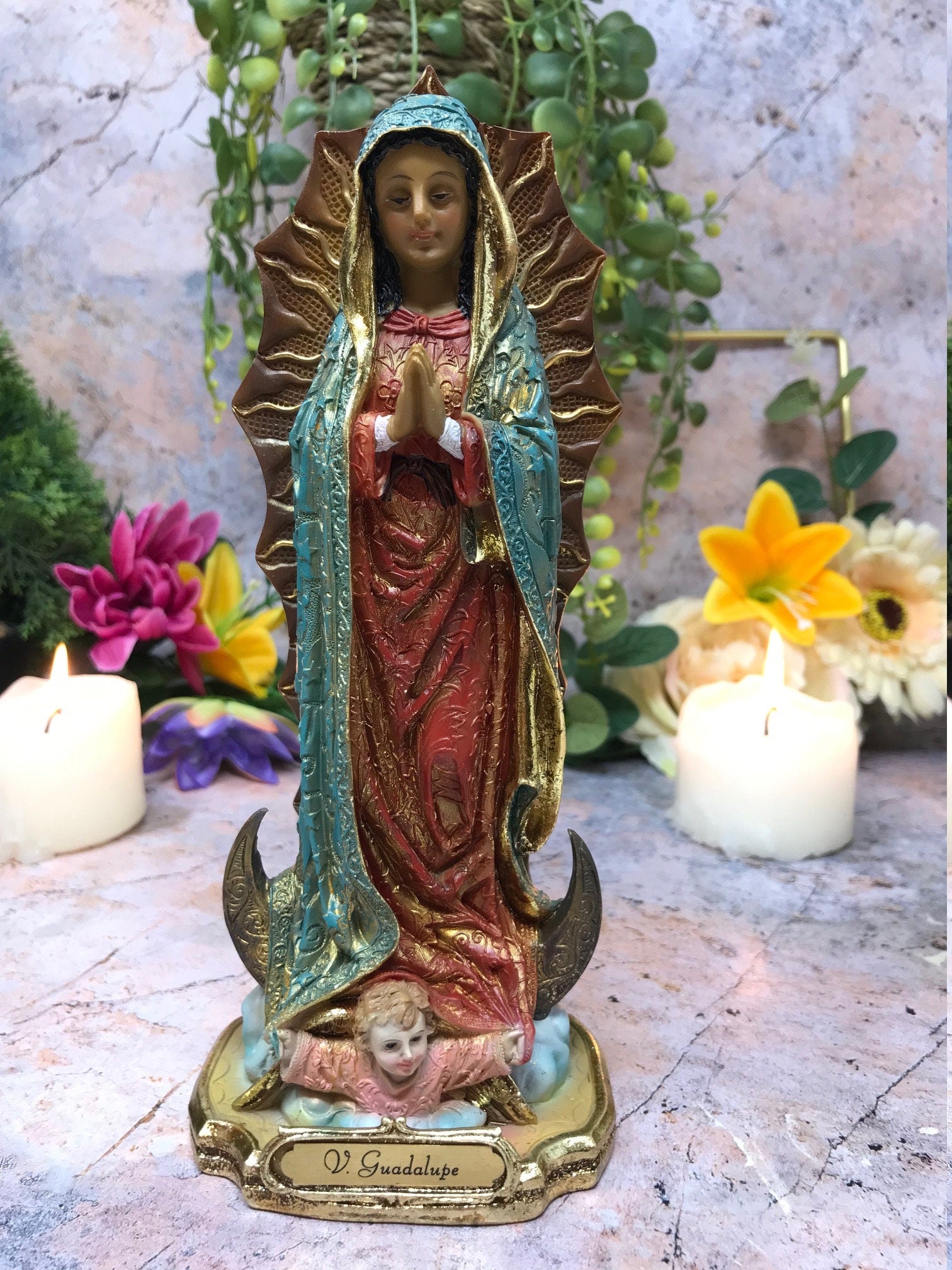 Our Lady of Guadalupe Virgin Mary Religious Sculpture Catholic Figurine Statue-Osiris Craftworks