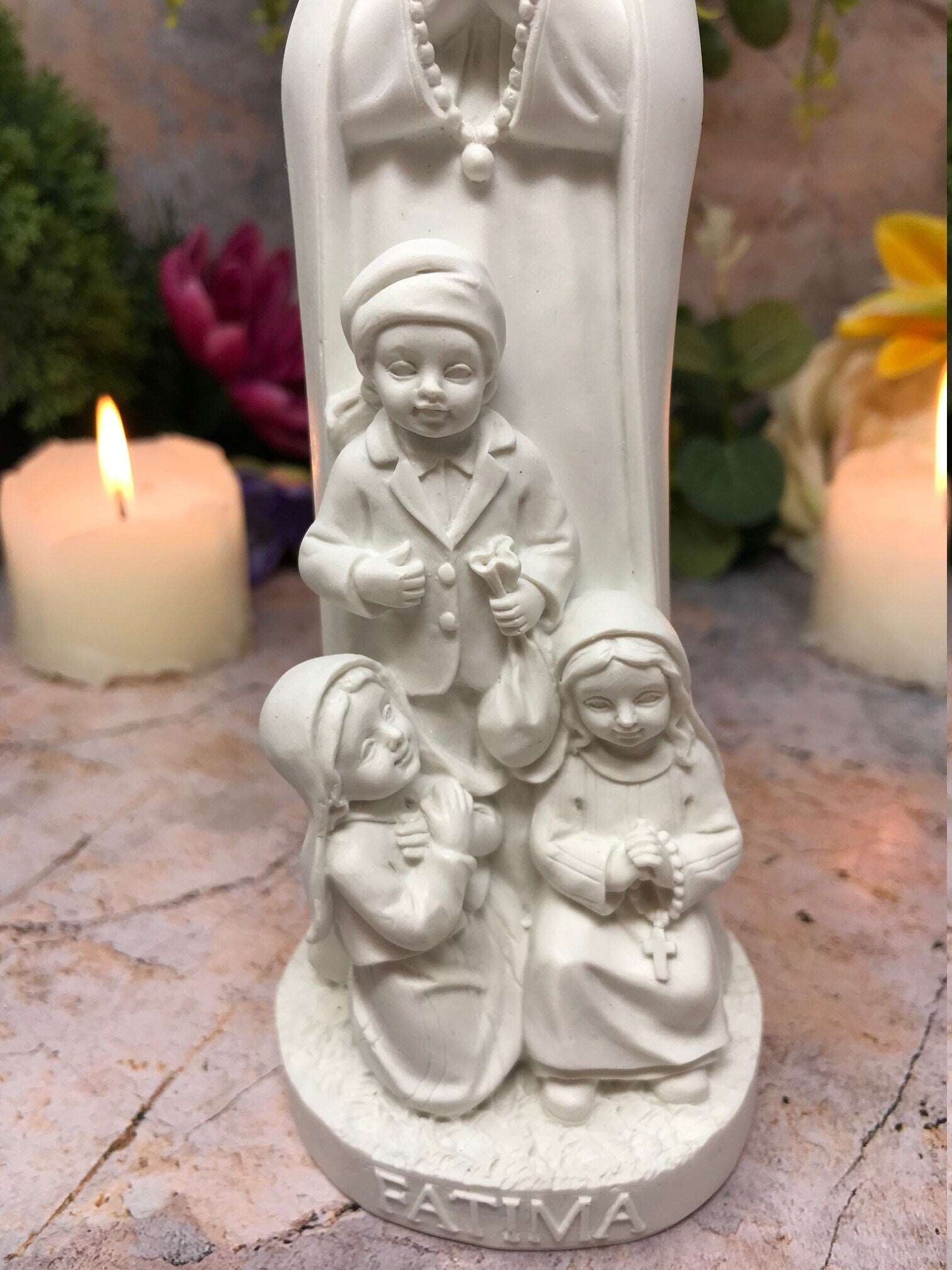 Blessed Virgin Mary Our Lady of Fatima with Children Statue Ornament Figurine-Osiris Craftworks