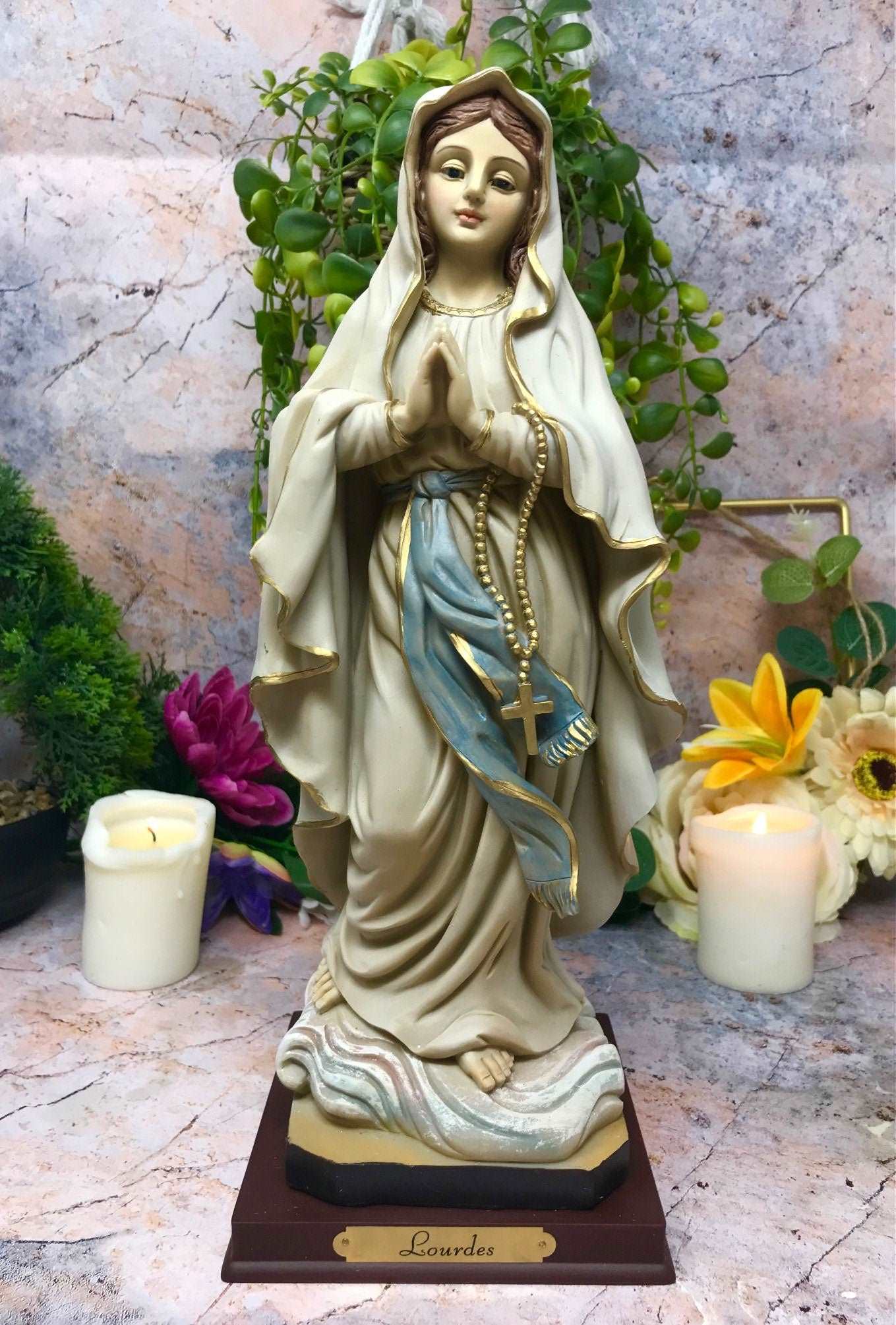 Blessed Virgin Mary Our Lady of Lourdes Statue Religious Ornament Figurine 30 cm-Osiris Craftworks