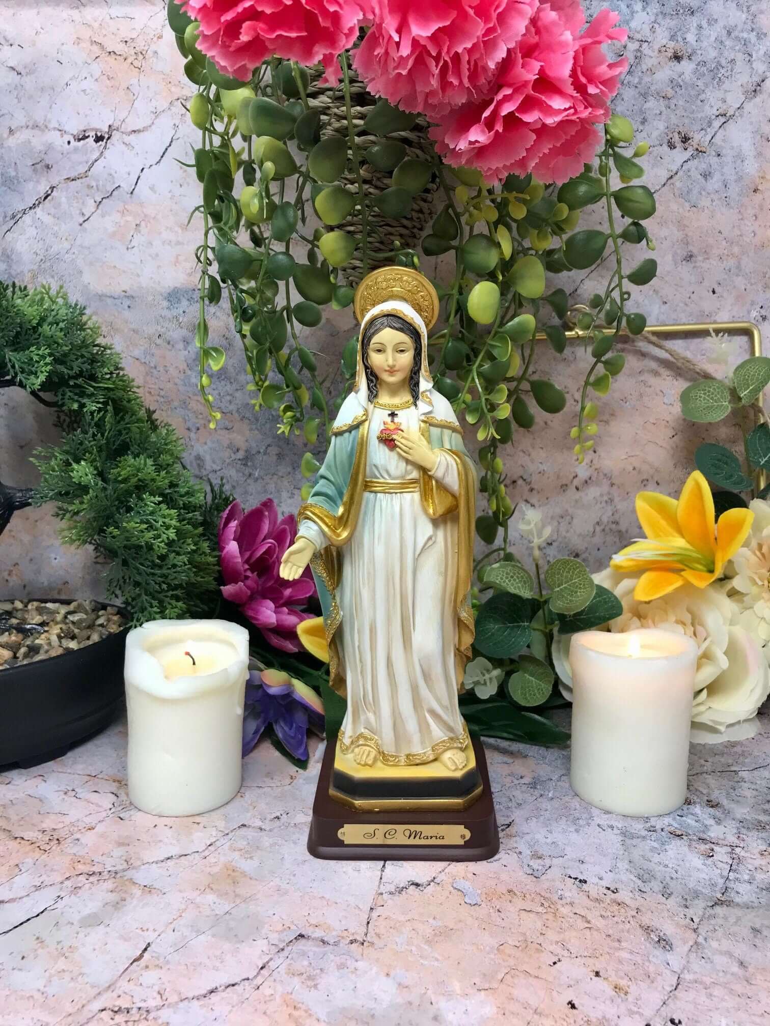 Blessed Sacred Heart of Mary Statue Ornament Figurine for Home or Chapel-Osiris Craftworks