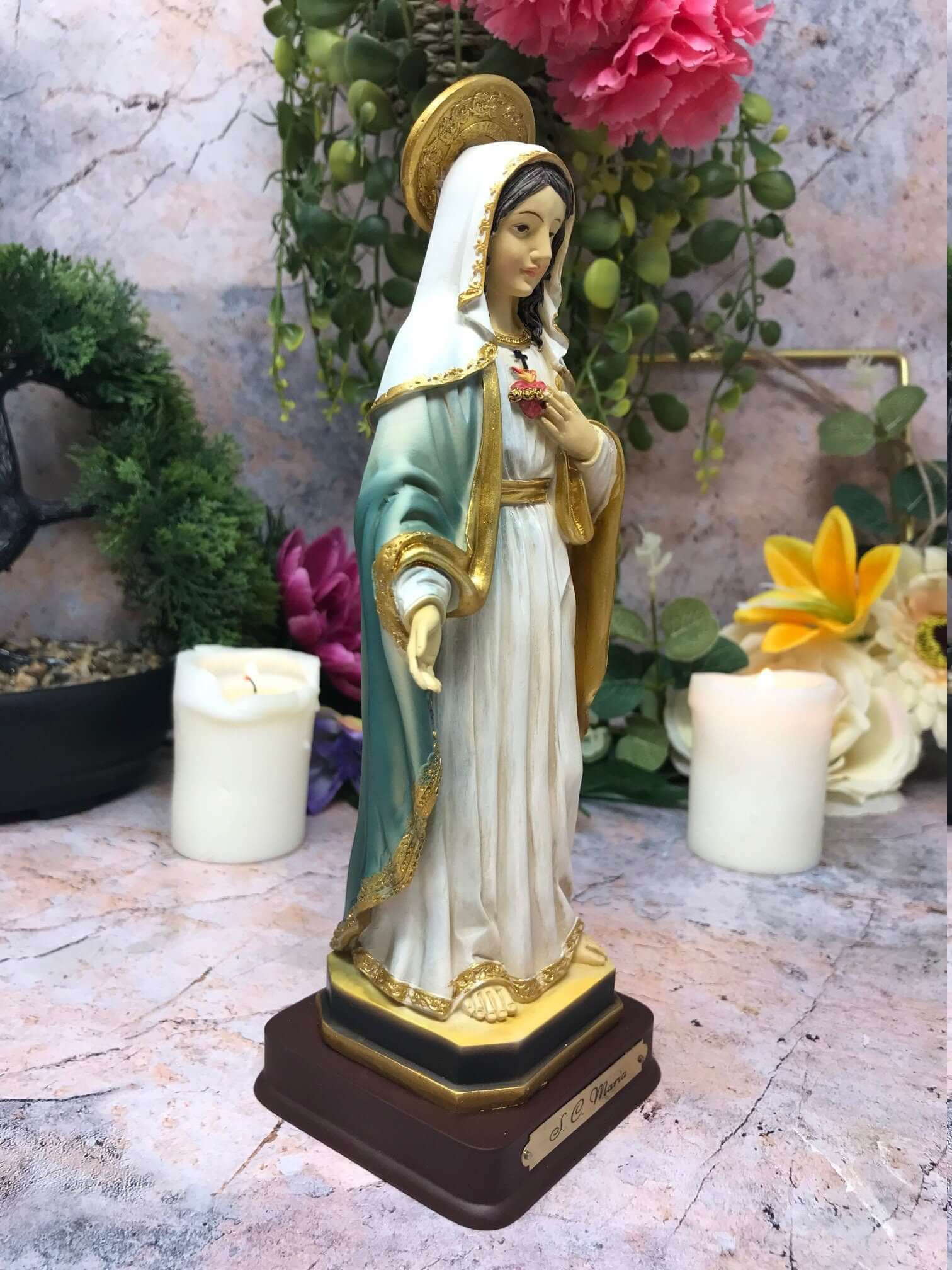 Blessed Sacred Heart of Mary Statue Ornament Figurine for Home or Chapel-Osiris Craftworks