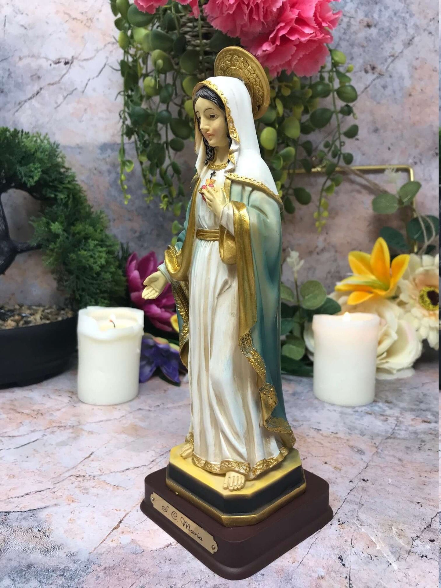 Blessed Sacred Heart of Mary Statue Ornament Figurine for Home or Chapel-Osiris Craftworks