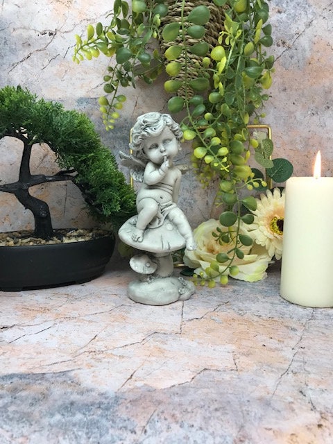 Guardian Angel Figurine Cherub Gravestone Garden Ornament Statue Grave Sculpture-Osiris Craftworks