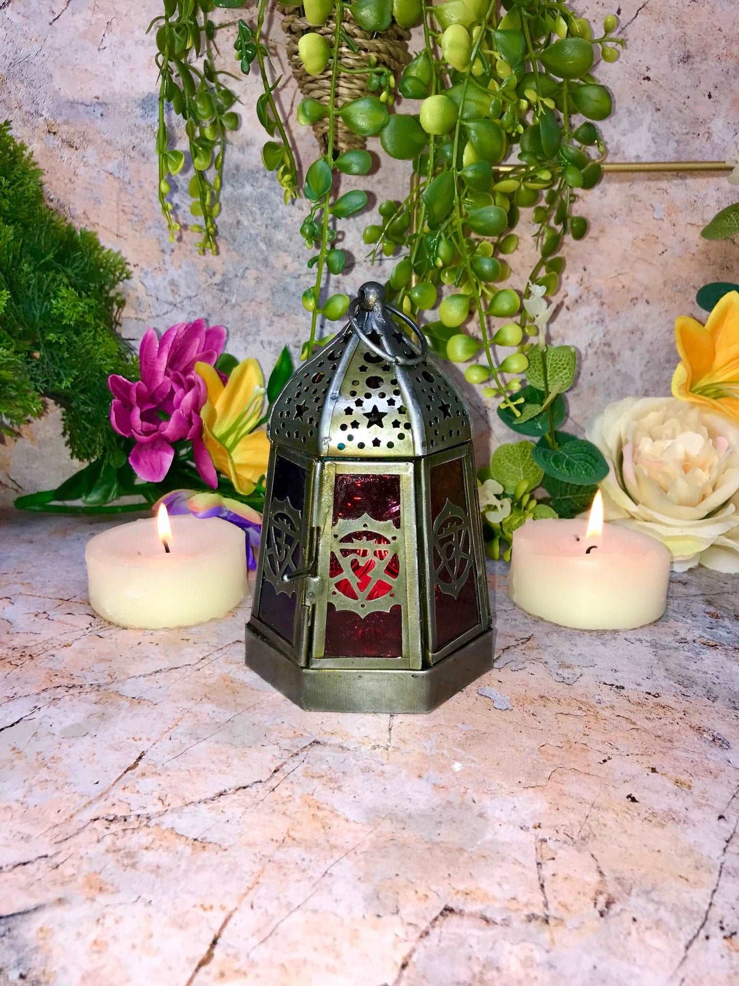 Antique Effect Moroccan Style Lantern Candle Tealight Holder Seasonal Decor Home Lighting Ornament