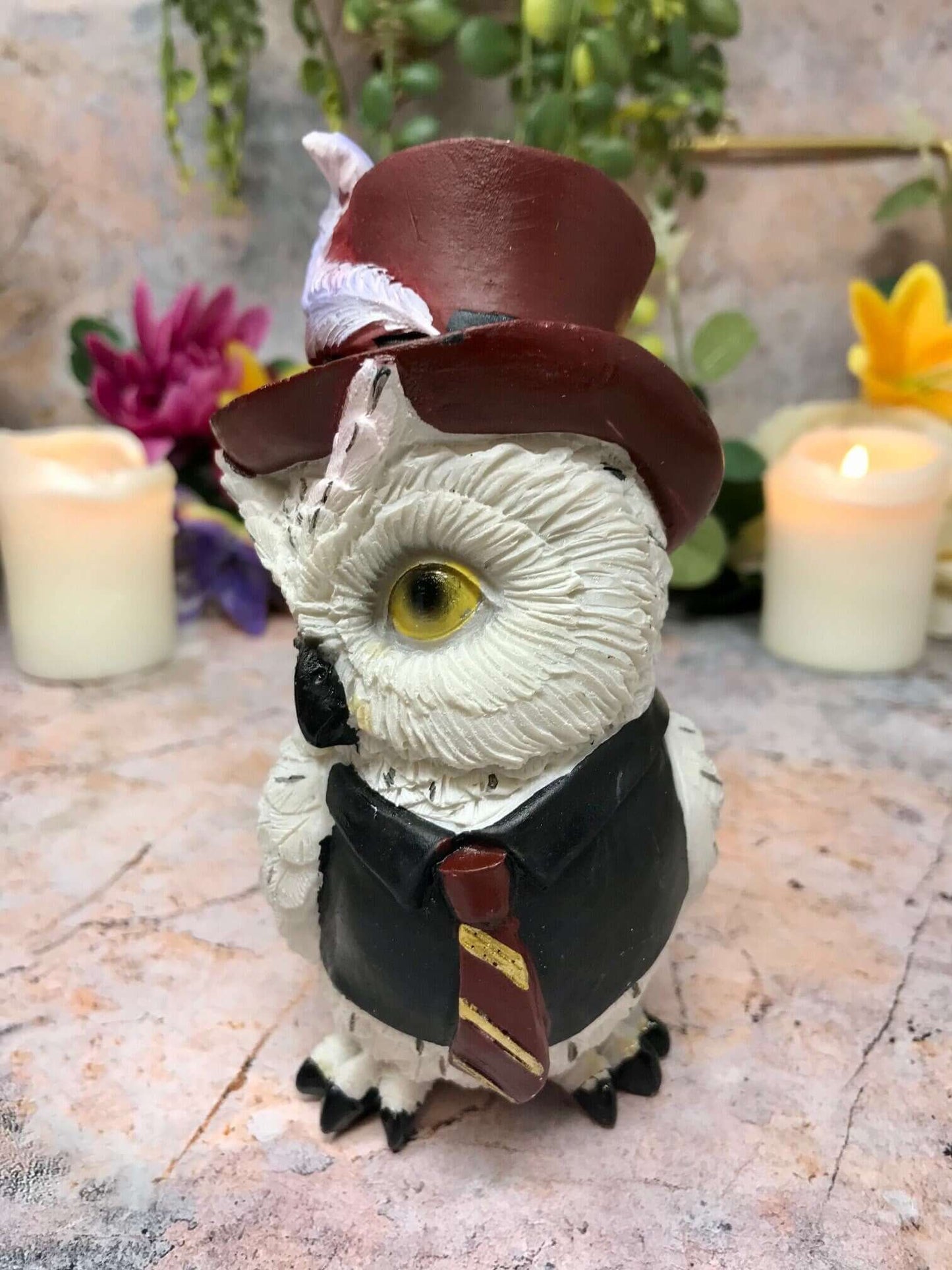 Comical Steampunk Owl Sculpture Figurine Home Decoration Statue Owls Collectables Fancy Dress Hand Made from Quality Designer Resin-Osiris Craftworks