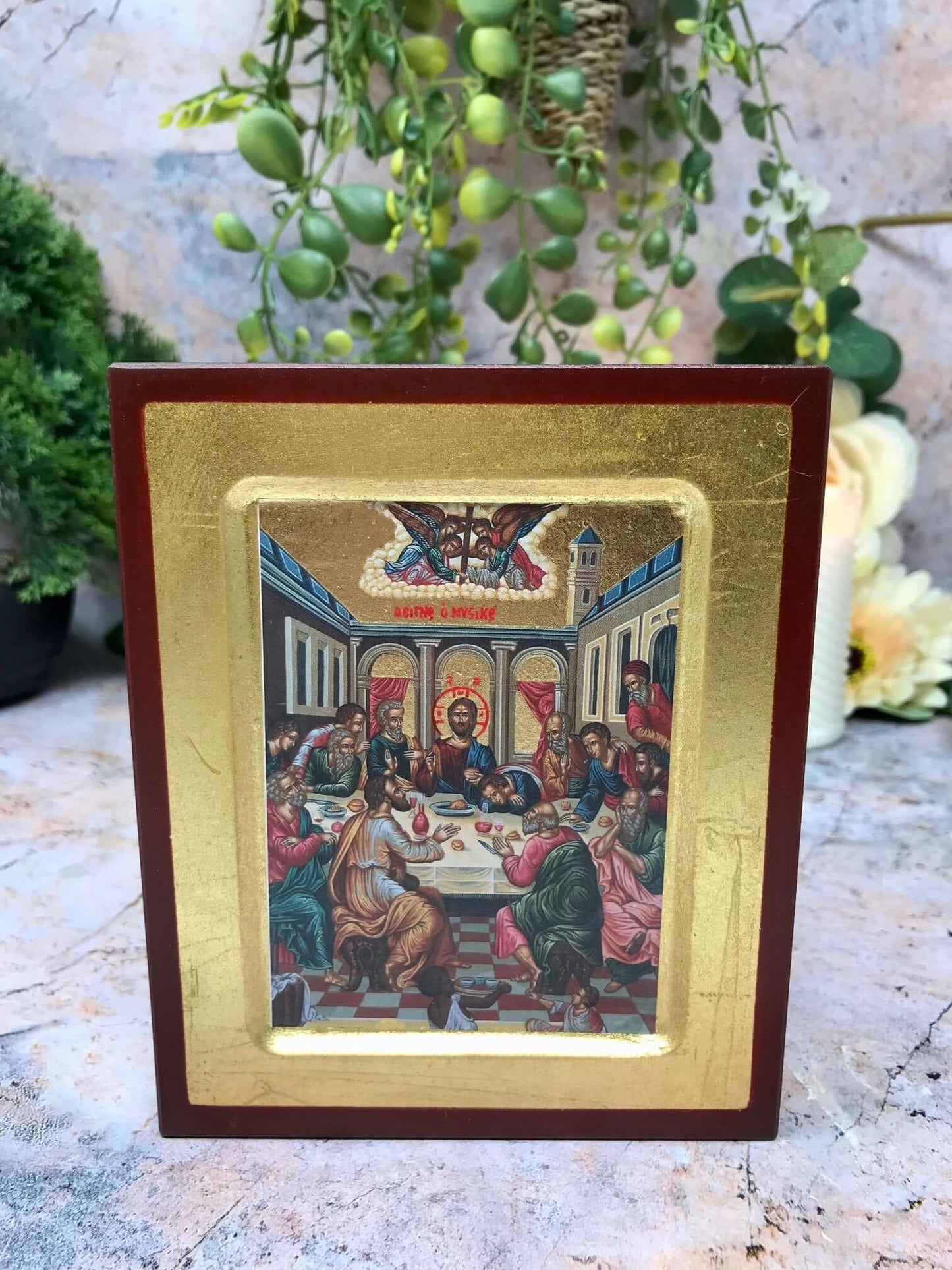 The Last Supper Jesus Christ Hanging Icon Style Religious Wall Plaque Decor-Osiris Craftworks