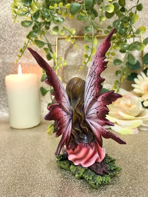 Flower Fairy Holding Pink Flower Figurine Statue Ornament Mythical Creatures Fairies Collection-Osiris Craftworks