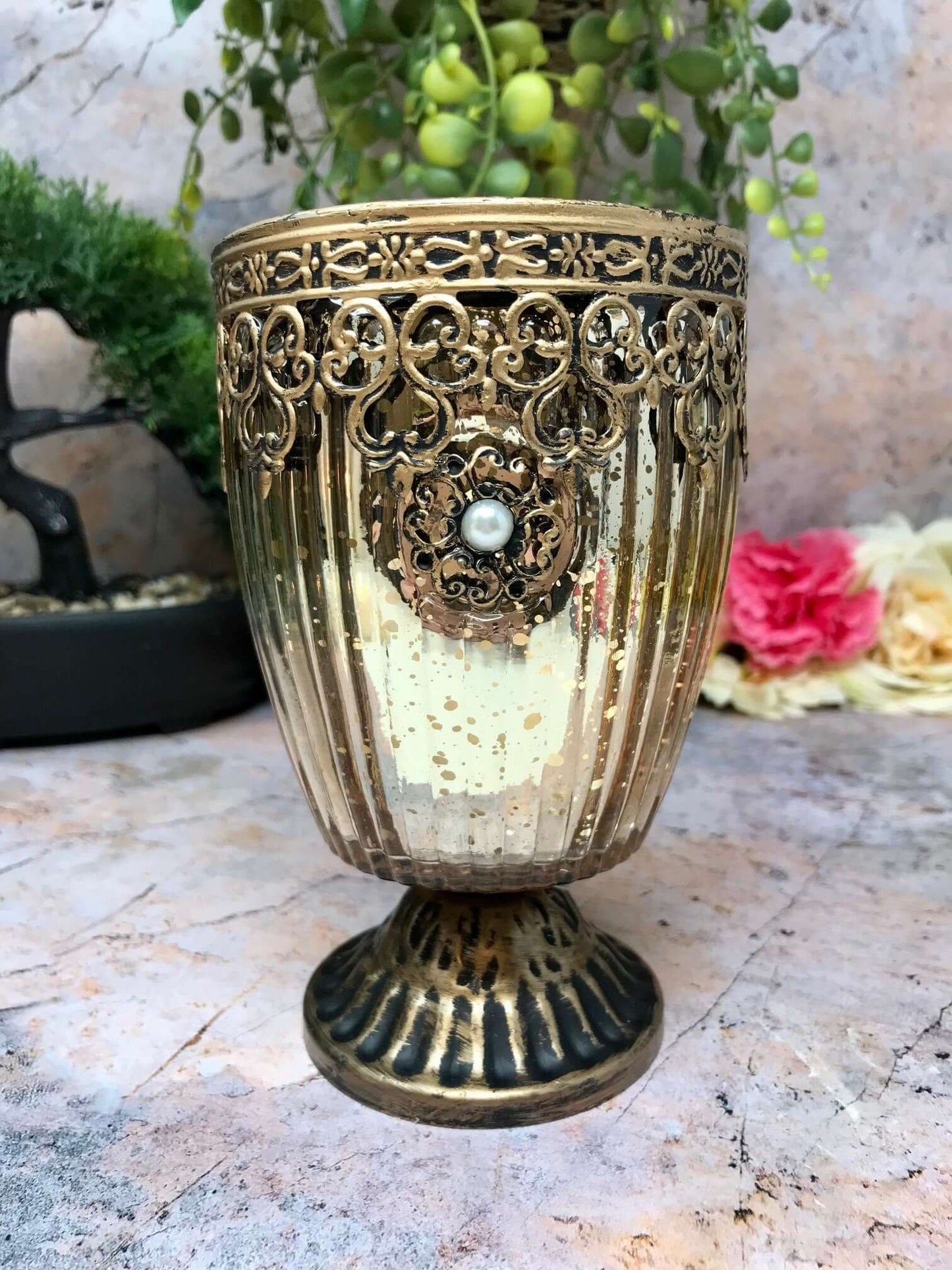 Antique Effect Moroccan Candle Tealight Holder Glass Seasonal Decor Ornament Home Lighting Lantern Decoration