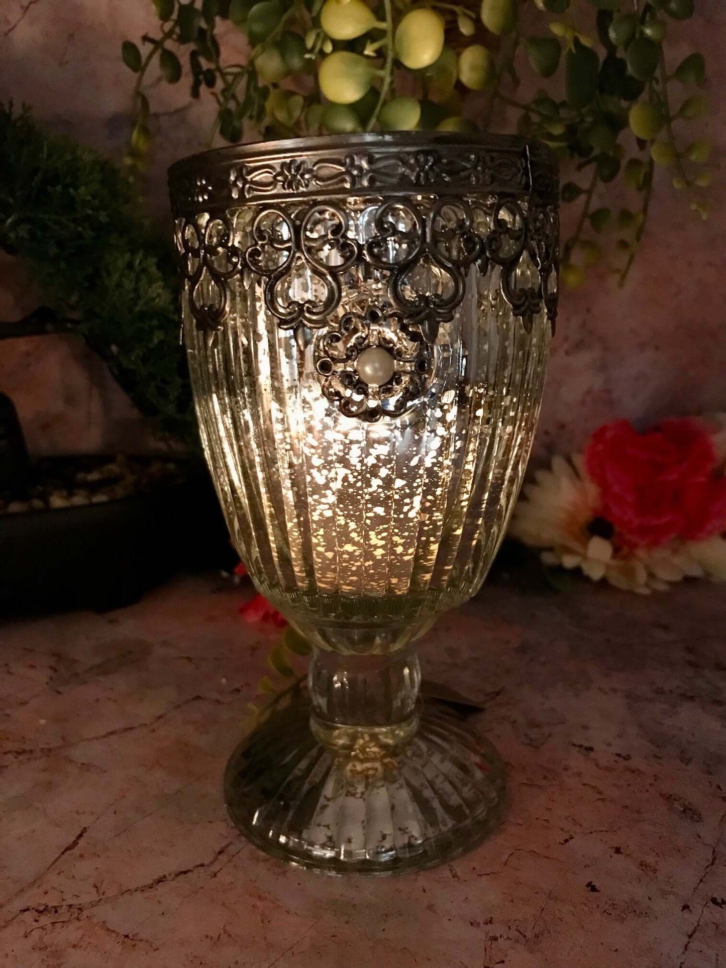 Bougeoir en verre marocain effet antique pour bougie, décoration saisonnière, éclairage d'intérieur