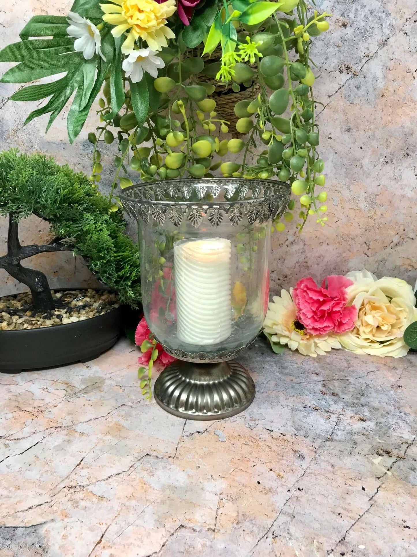 Antique Effect Moroccan Candle Tealight Holder Glass Seasonal Decor Ornament Home Lighting Decoration