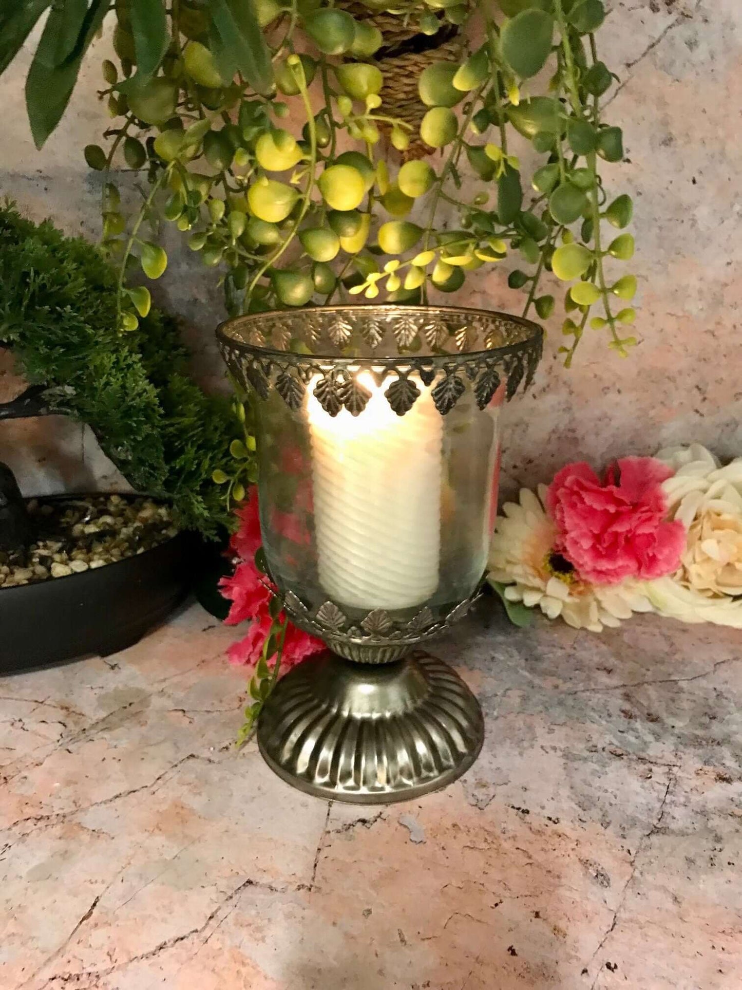 Antique Effect Moroccan Candle Glass Tealight Holder Seasonal Decor Ornament Home Lighting Decoration