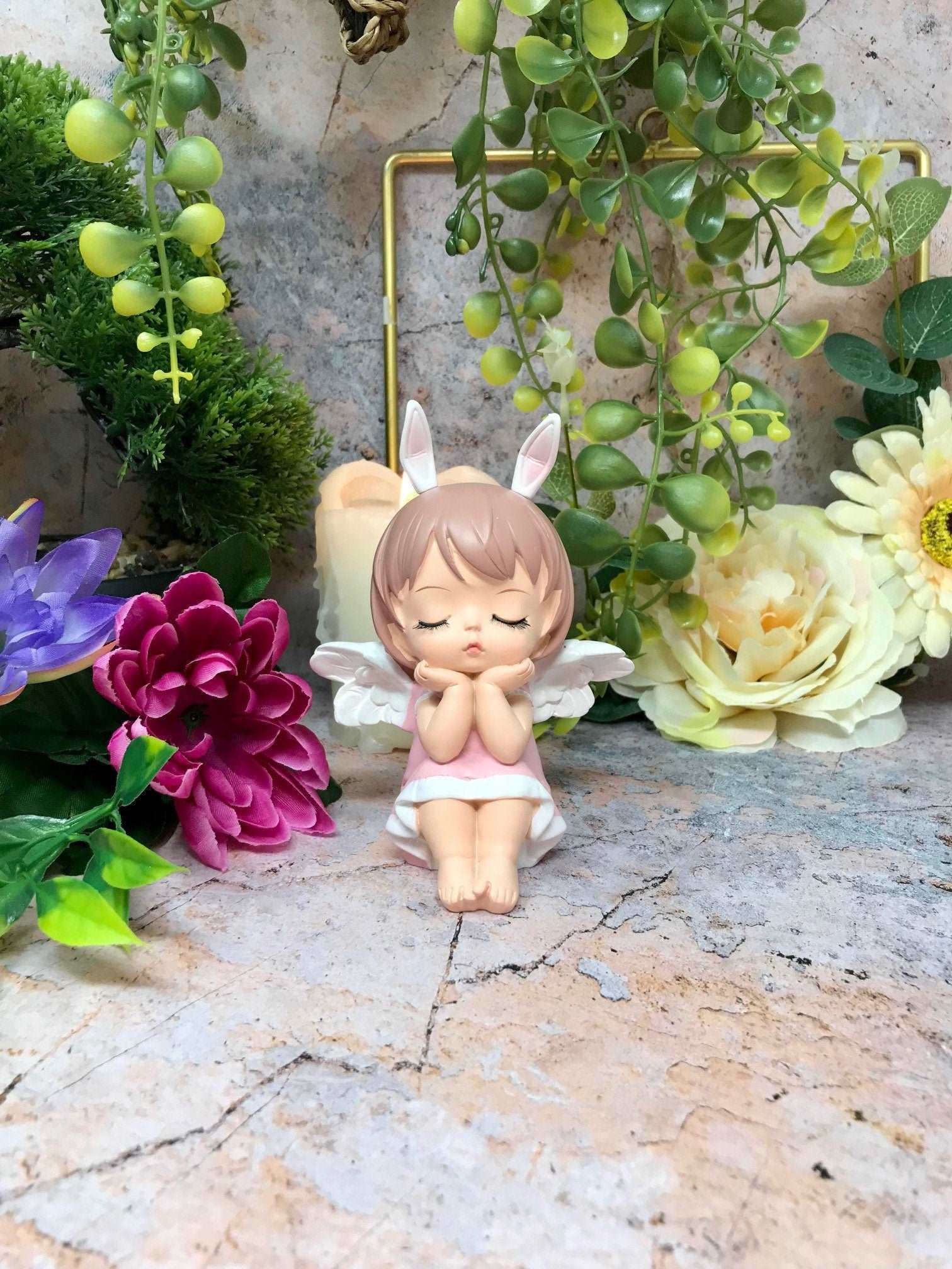 Adorable Peaceful Angel Baby Girl Resting Sculpture Angels Collection Figurine Fantasy-Osiris Craftworks