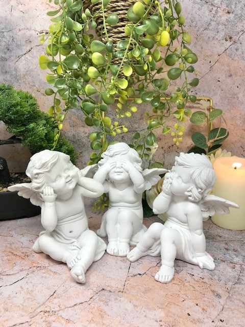 Guardian Angel Figurine Three Wise Cherubs Statue Ornament Sculpture Gift-Osiris Craftworks