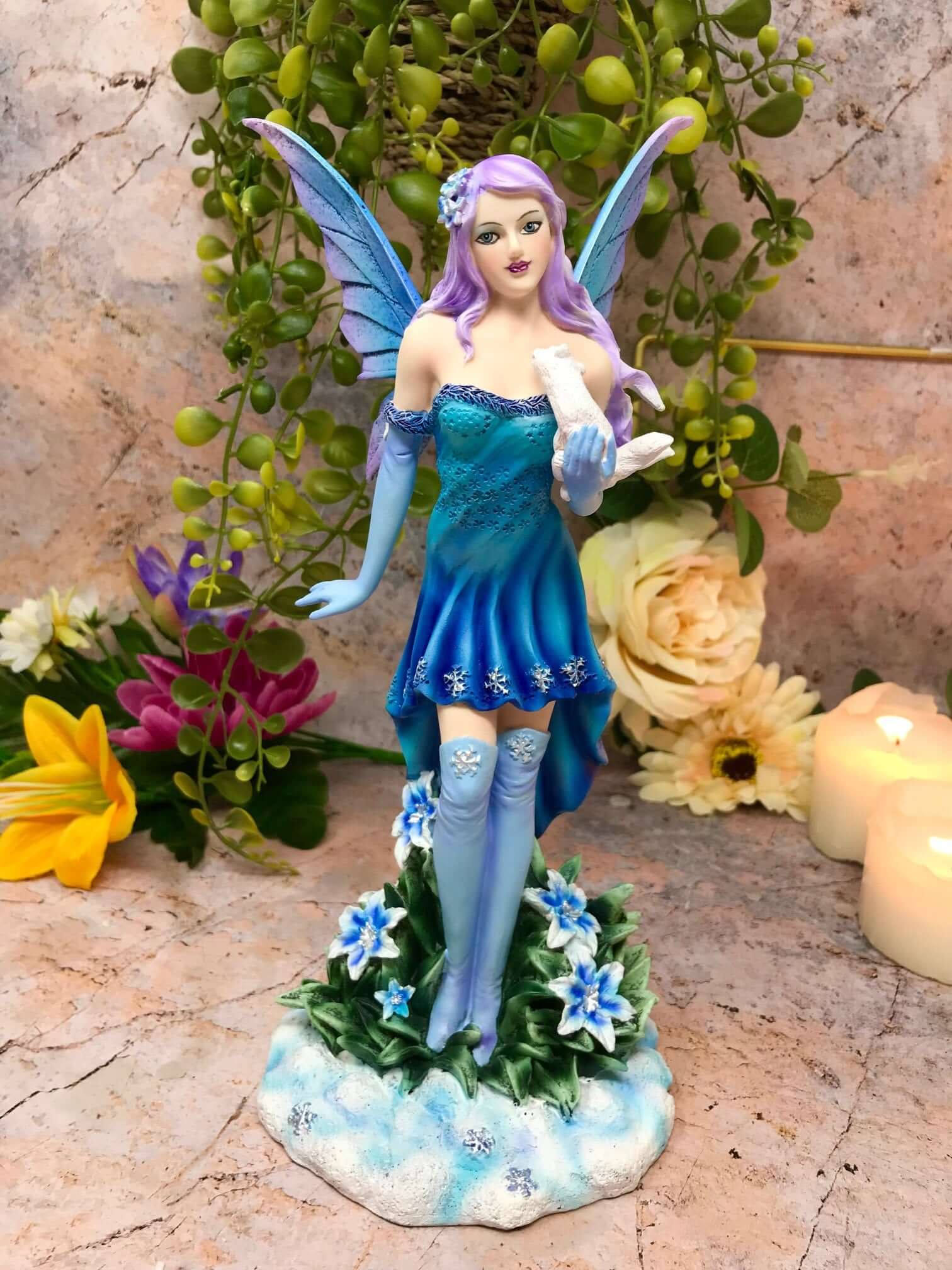 Whimsical Fairy Resting with Pet Figurine for Enchanting Fairy Garden Decor Gift-Osiris Craftworks