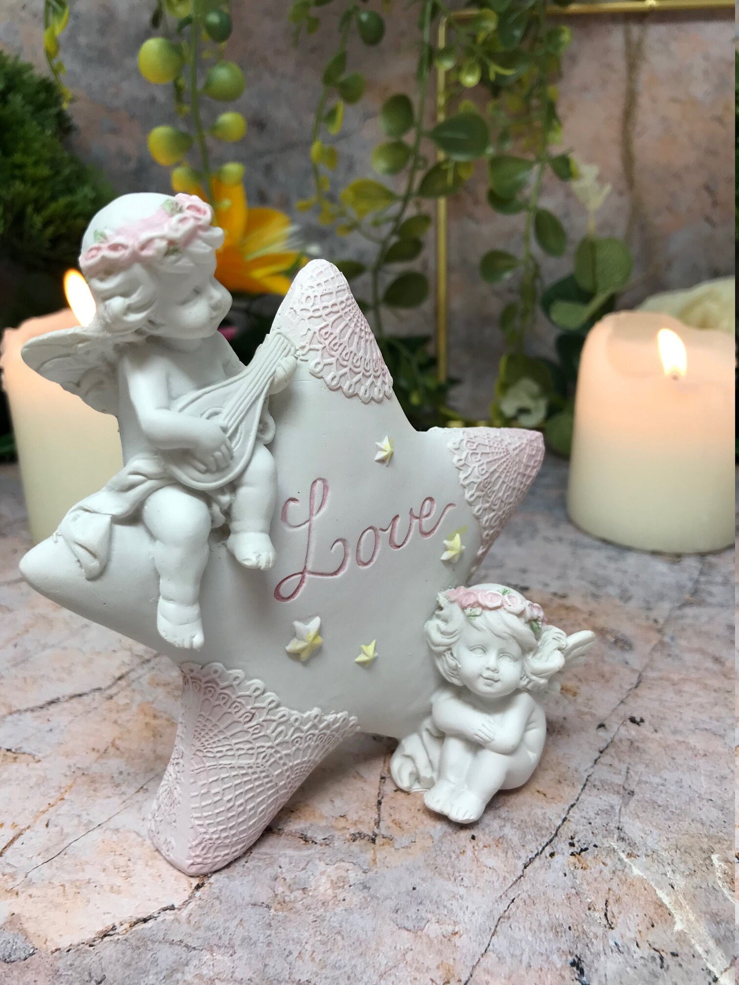 Guardian Angel Figurine Cherub Star Statue Ornament Sculpture Gift-Osiris Craftworks