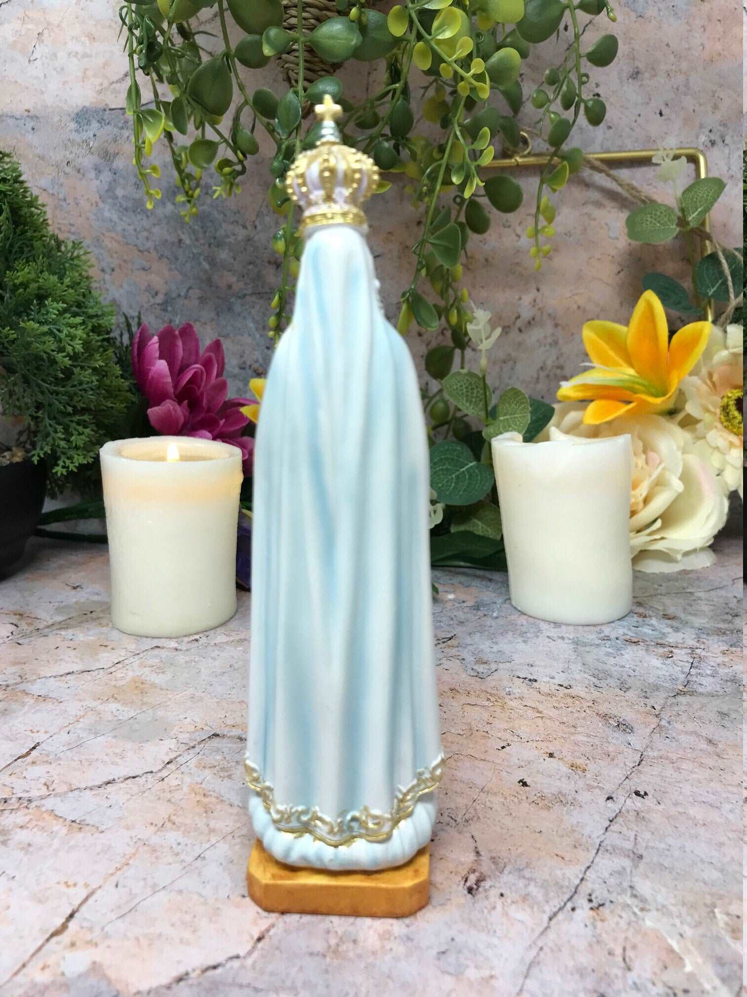 Blessed Virgin Mary Our Lady of Fatima Resin Statue Ornament Figurine-Osiris Craftworks