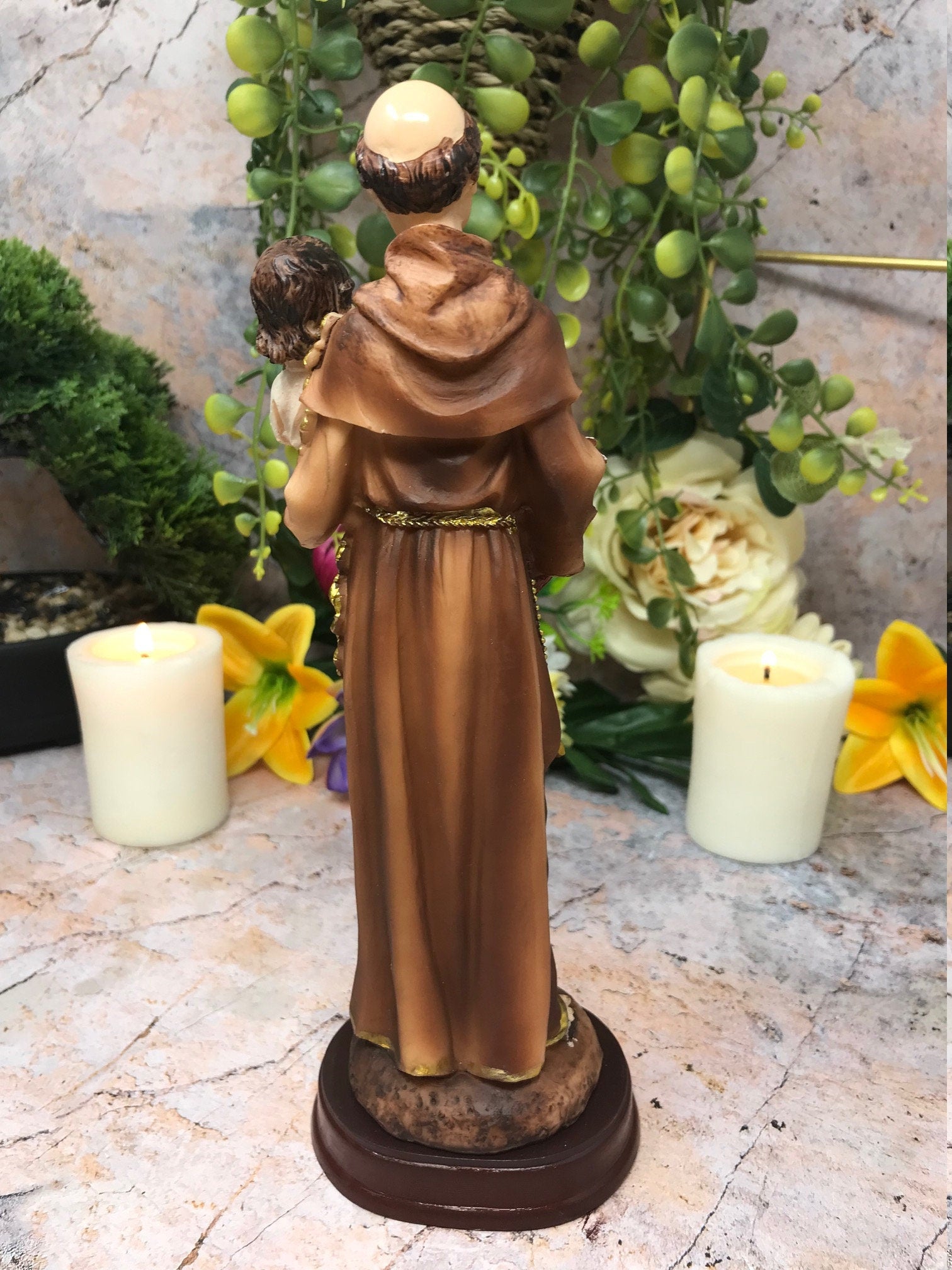 St Anthony with Baby Jesus Statue Religious Ornament Sculpture Catholic Figure-Osiris Craftworks