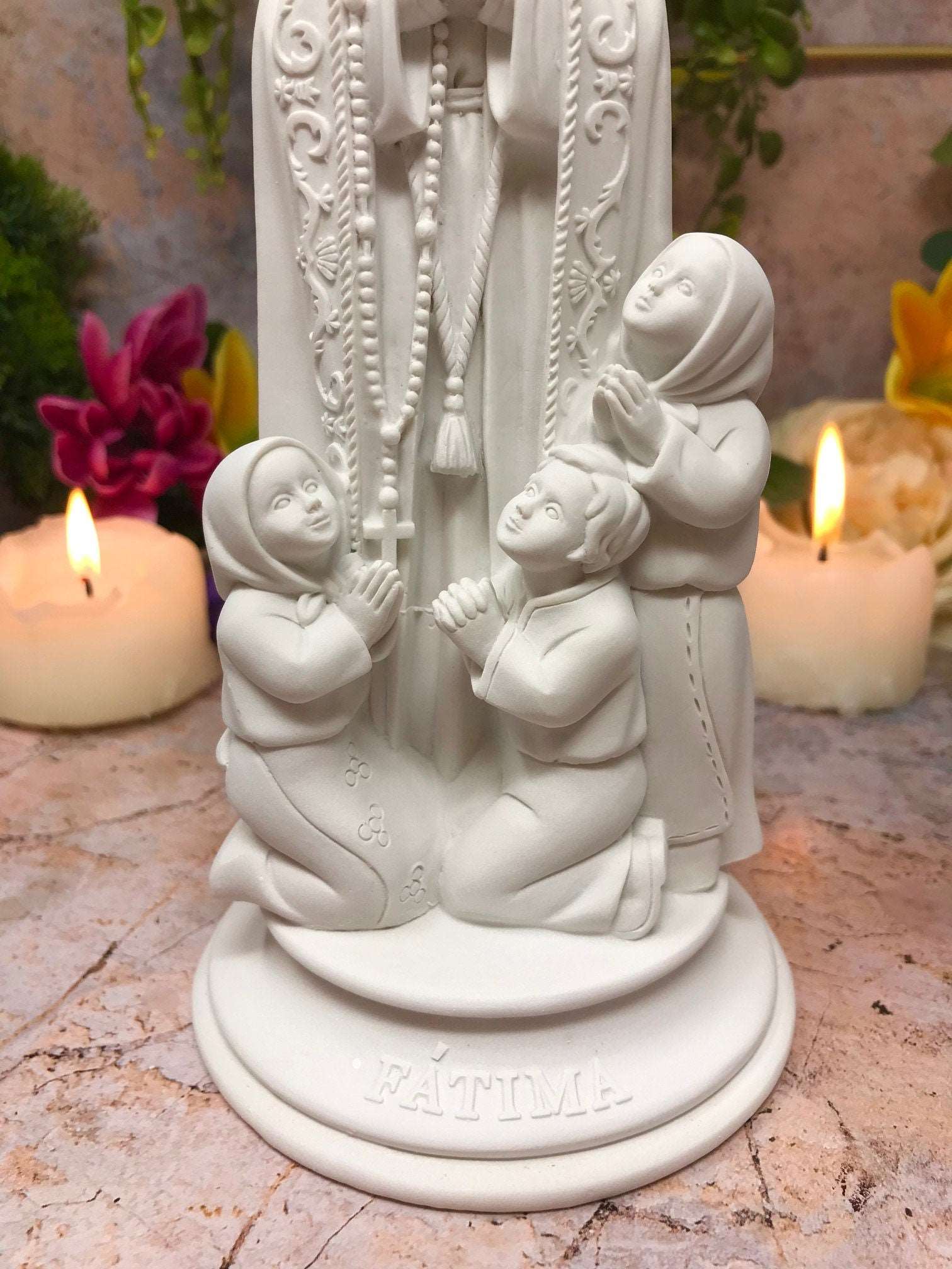 Blessed Virgin Mary Our Lady of Fatima Statue Ornament Resin Religious Sculpture-Osiris Craftworks