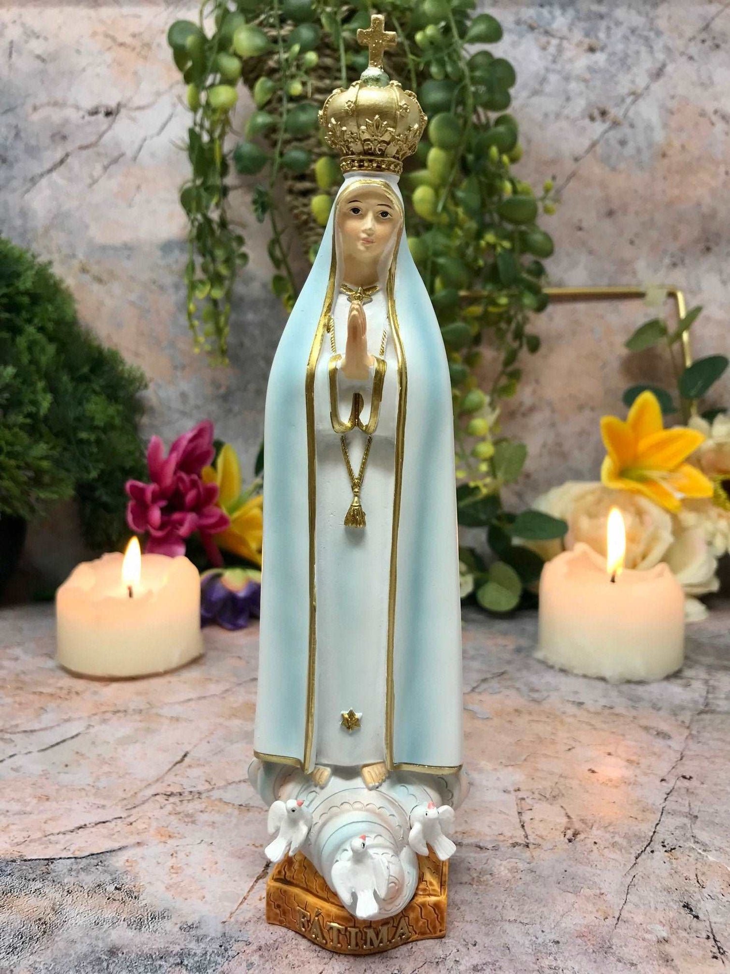 Blessed Virgin Mary Our Lady of Fatima Statue Ornament Figurine-Osiris Craftworks