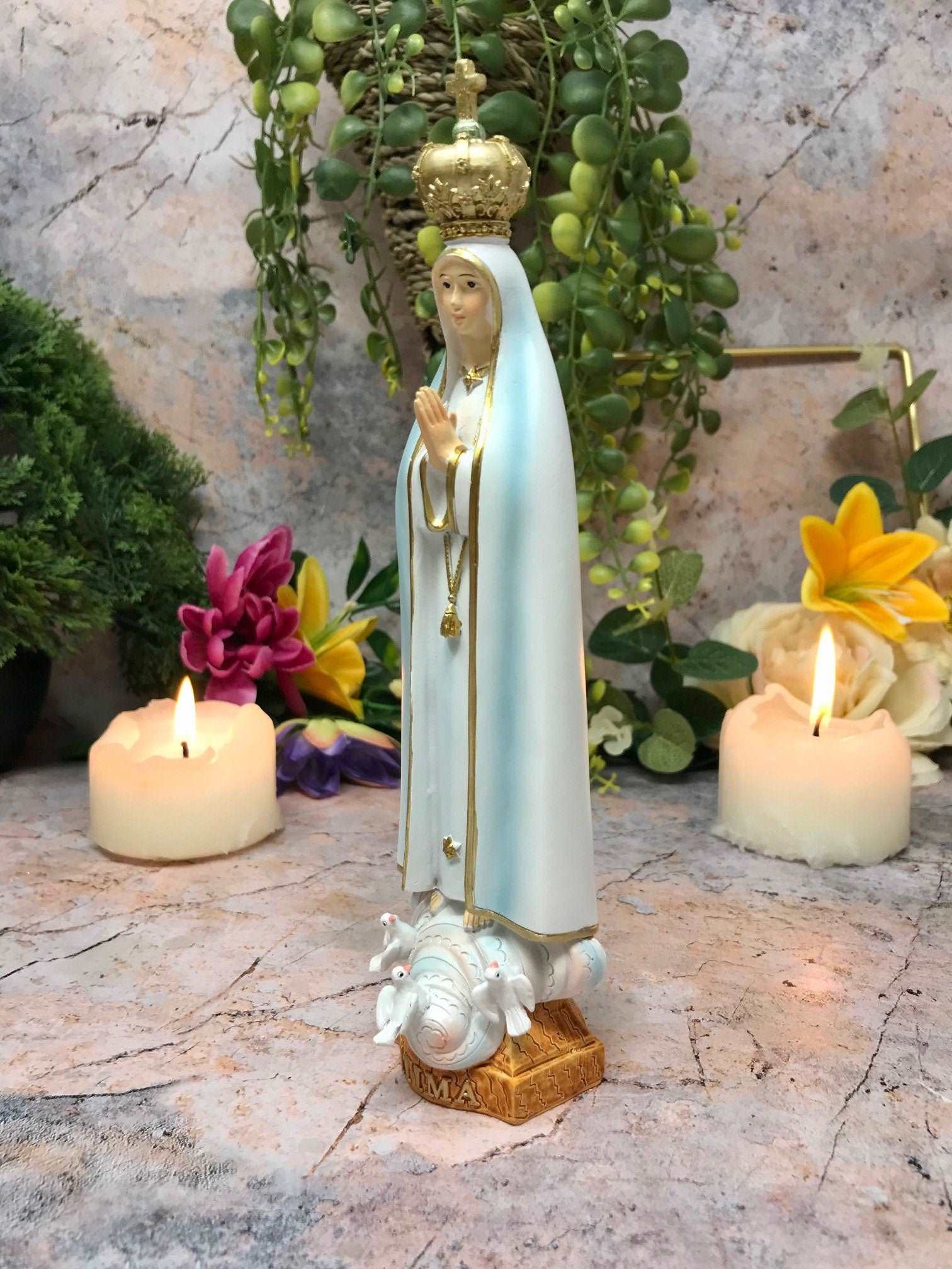 Blessed Virgin Mary Our Lady of Fatima Statue Ornament Figurine-Osiris Craftworks