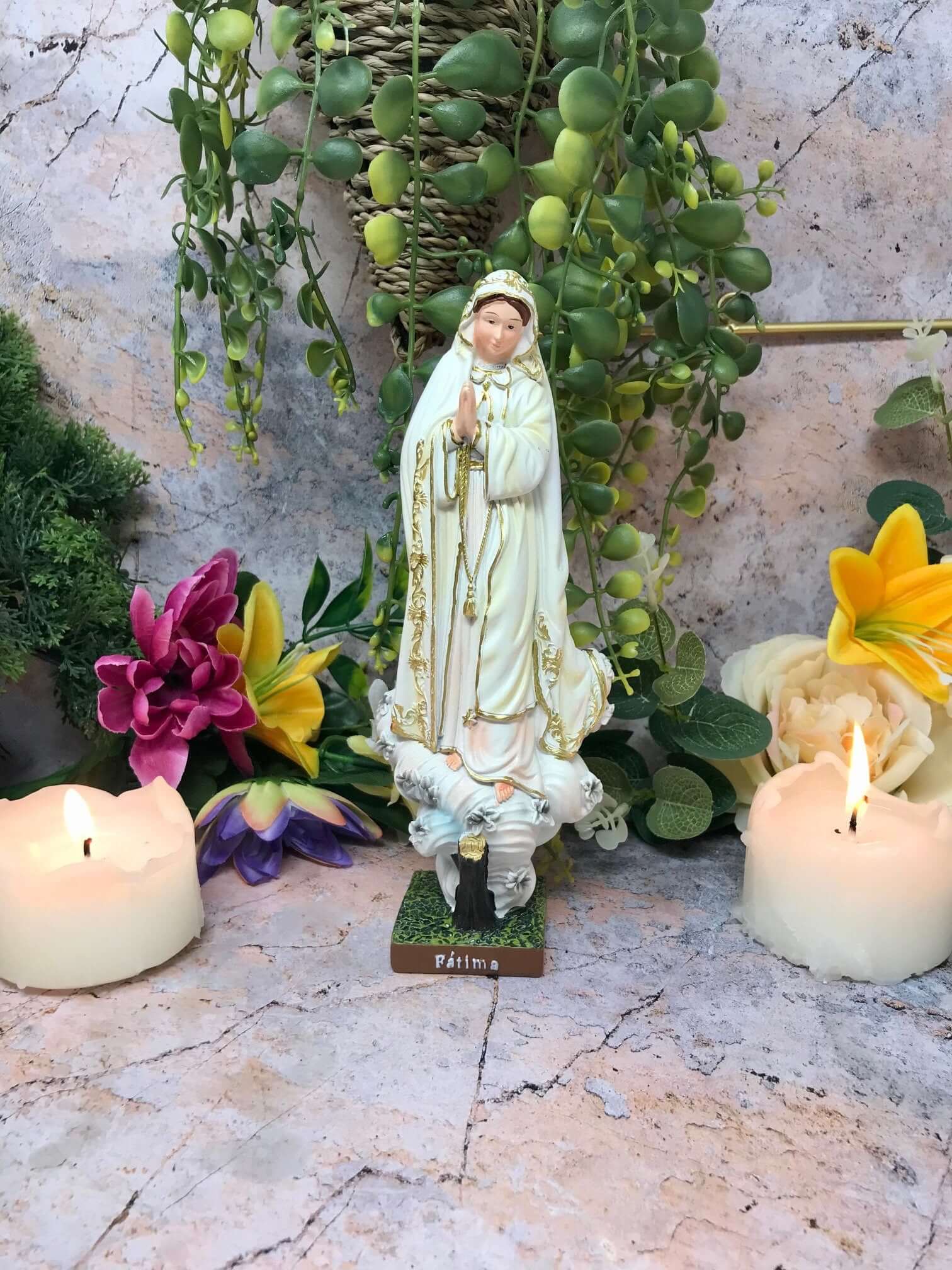 Blessed Virgin Mary Our Lady of Fatima Statue Figure Ornament Figurine for Home or Chapel-Osiris Craftworks