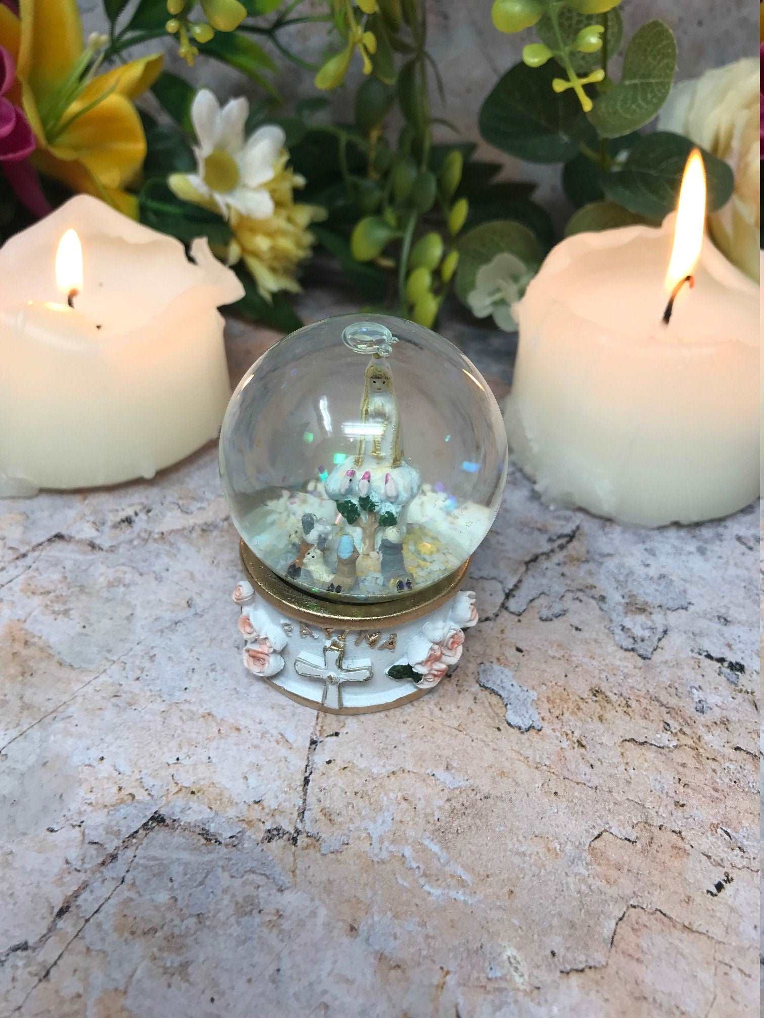 Blessed Virgin Mary Our Lady of Fatima Small Snow Globe Ornament Water Ball-Osiris Craftworks