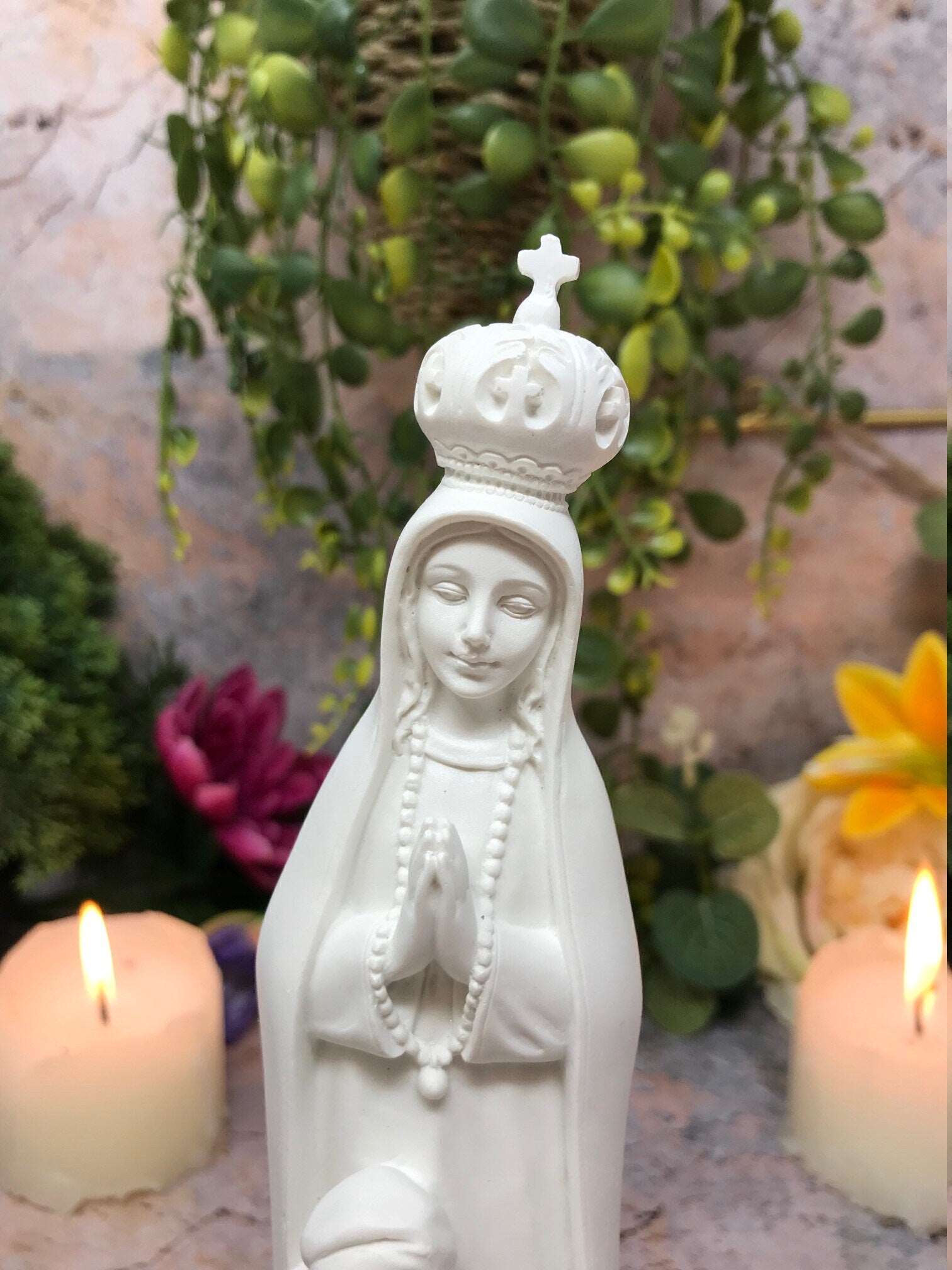 Blessed Virgin Mary Our Lady of Fatima with Children Statue Ornament Figurine-Osiris Craftworks