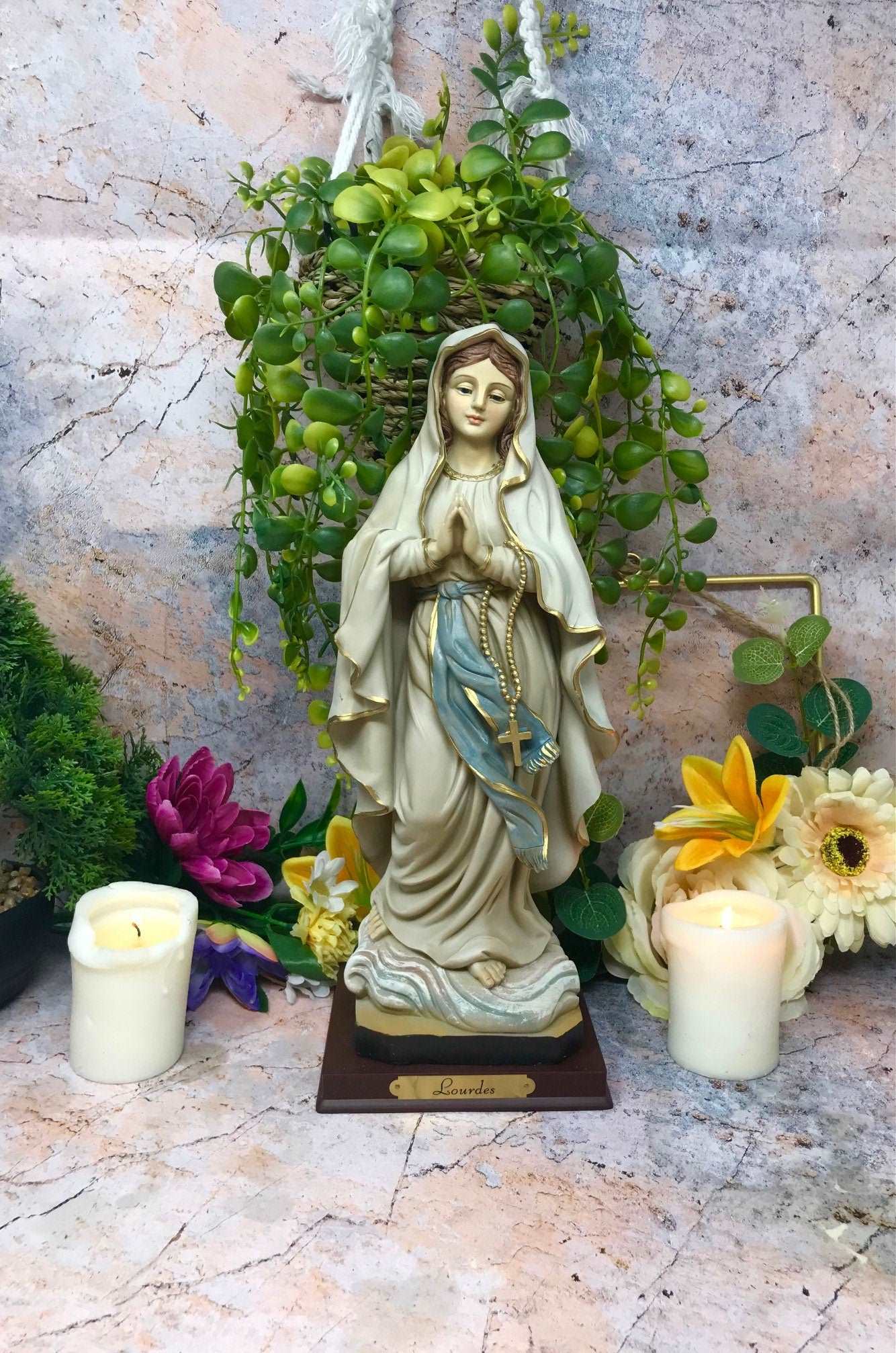 Blessed Virgin Mary Our Lady of Lourdes Statue Religious Ornament Figurine 30 cm-Osiris Craftworks