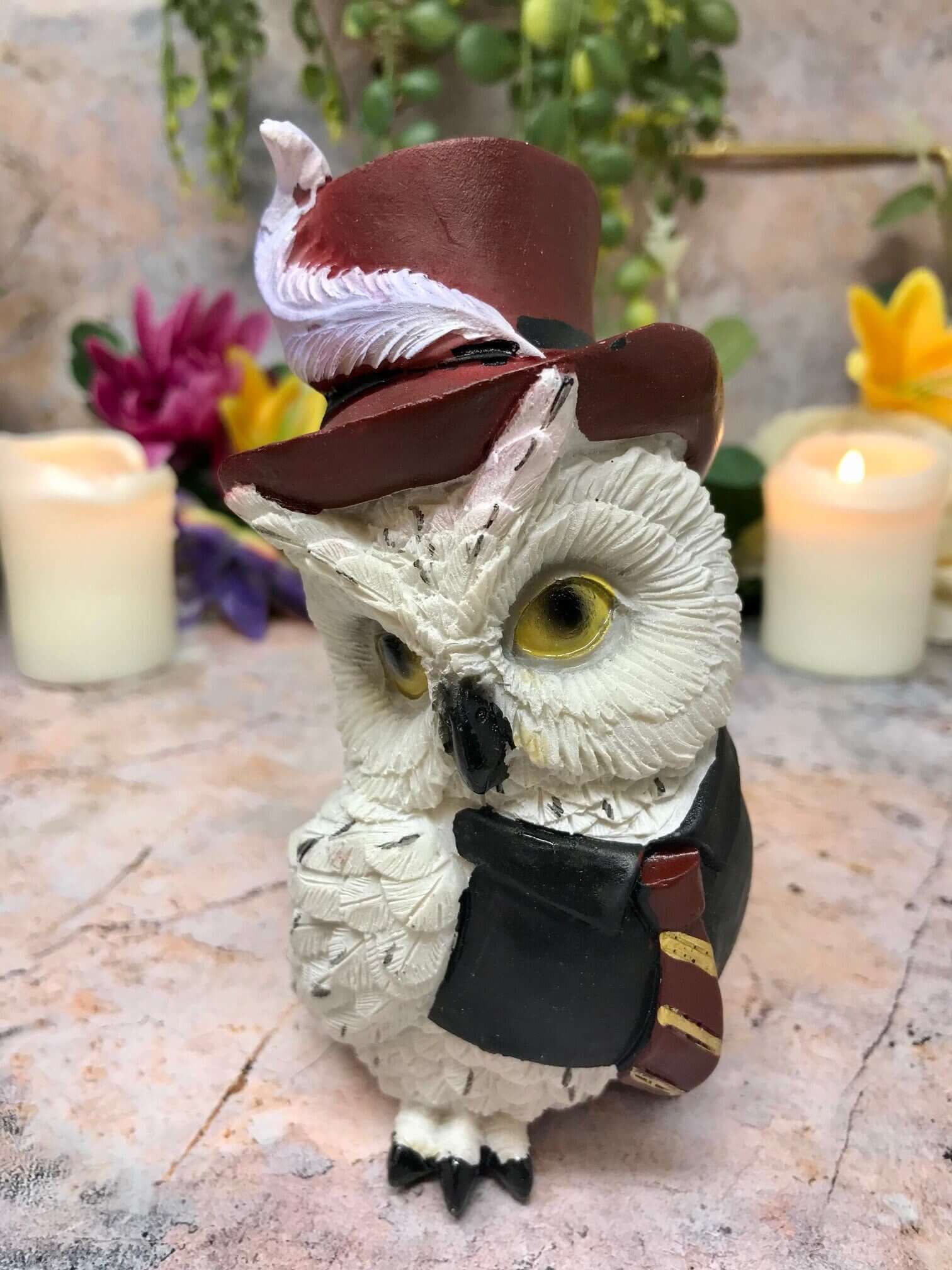 Comical Steampunk Owl Sculpture Figurine Home Decoration Statue Owls Collectables Fancy Dress Hand Made from Quality Designer Resin-Osiris Craftworks