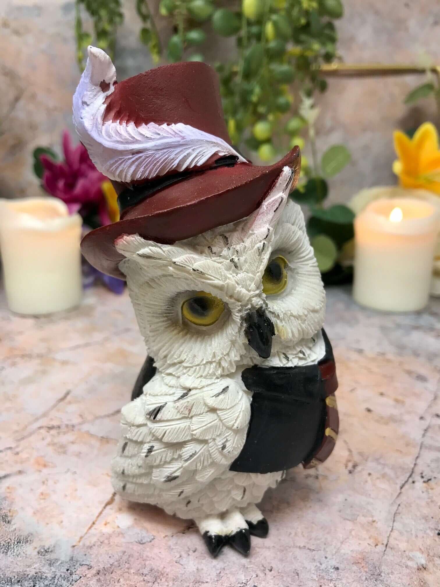 Comical Steampunk Owl Sculpture Figurine Home Decoration Statue Owls Collectables Fancy Dress Hand Made from Quality Designer Resin-Osiris Craftworks