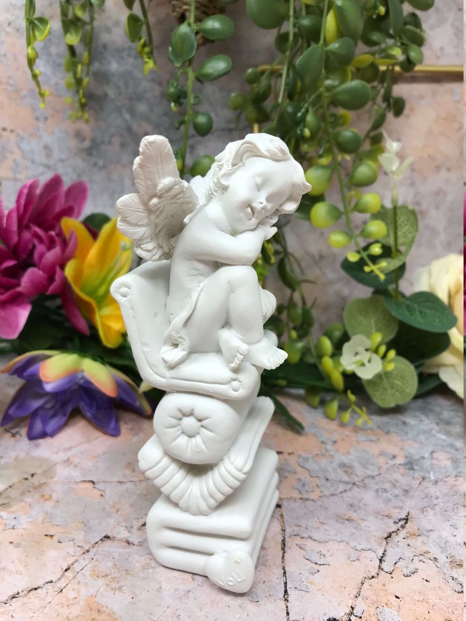 Guardian Angel Art: Angel Love - Sleeping Cherub Statue Ornament Sculpture Gift-Osiris Craftworks