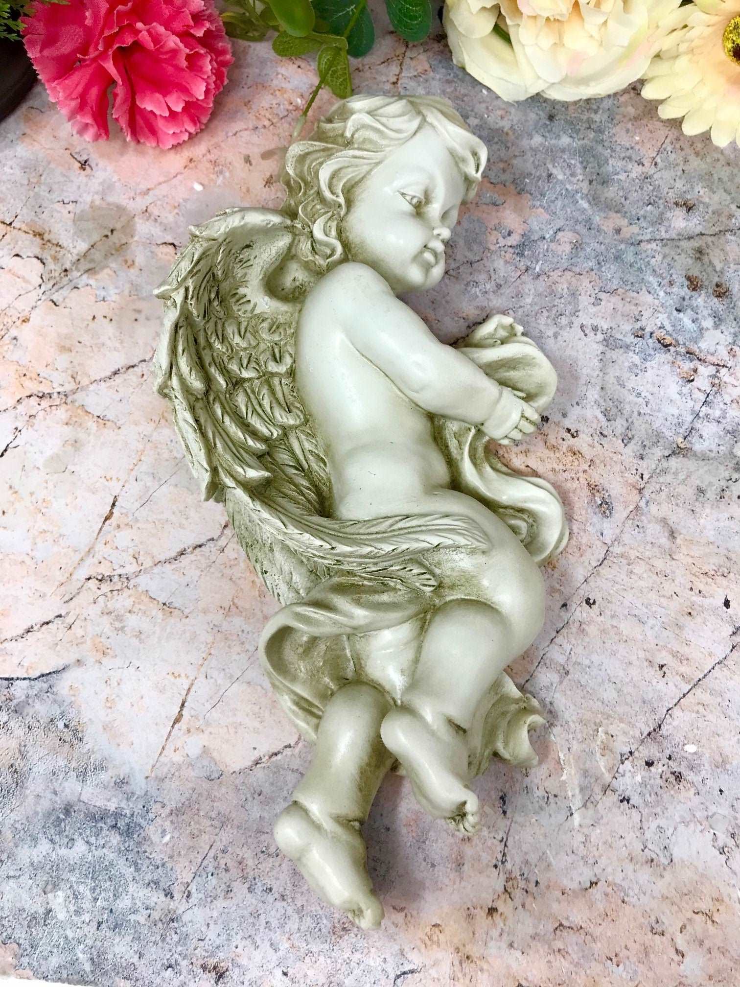 Angel Wings Wall Art: Cherub Sculpture for Beautiful Garden and Home Decor-Osiris Craftworks