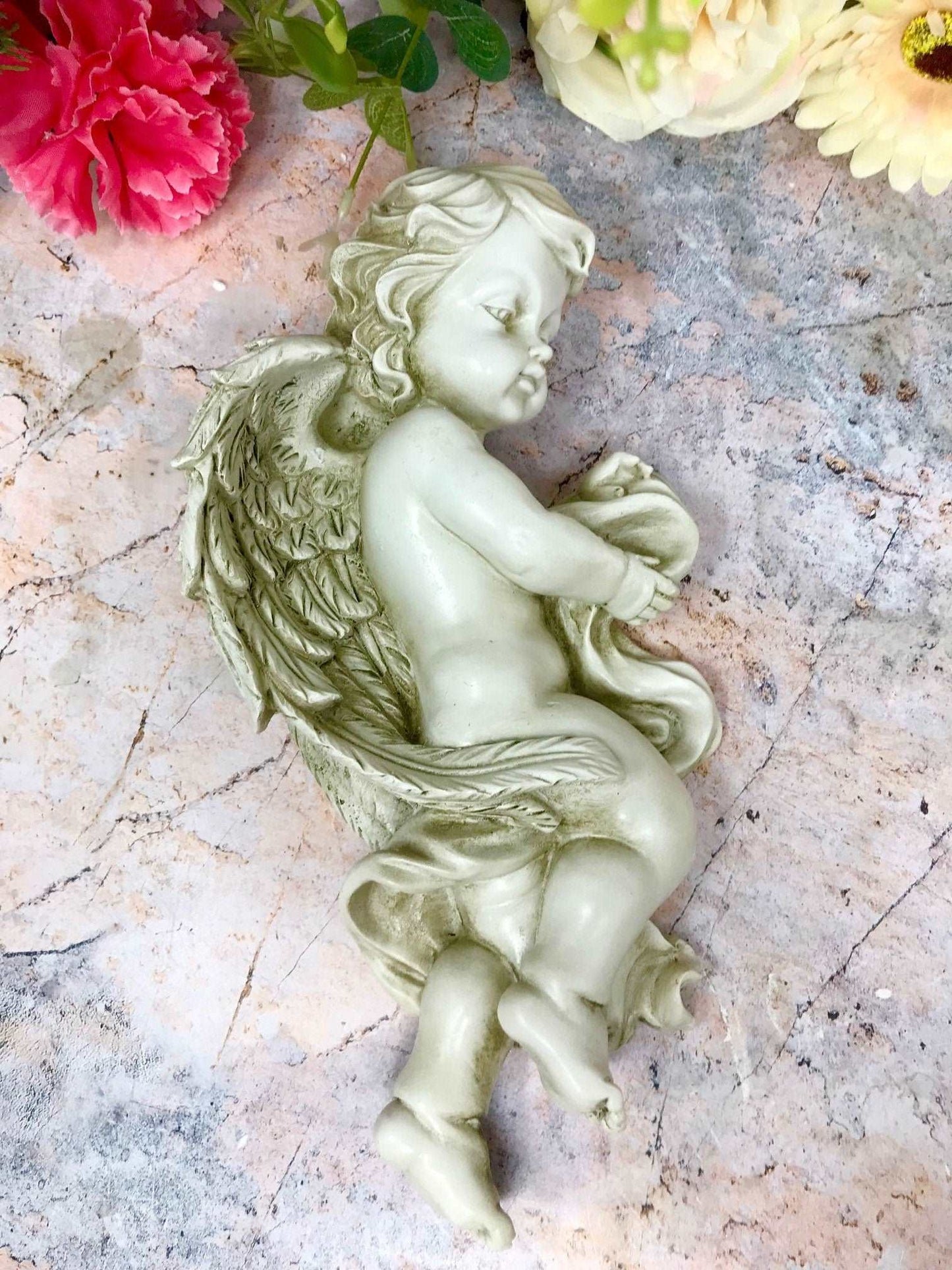 Angel Wings Wall Art: Cherub Sculpture for Beautiful Garden and Home Decor-Osiris Craftworks