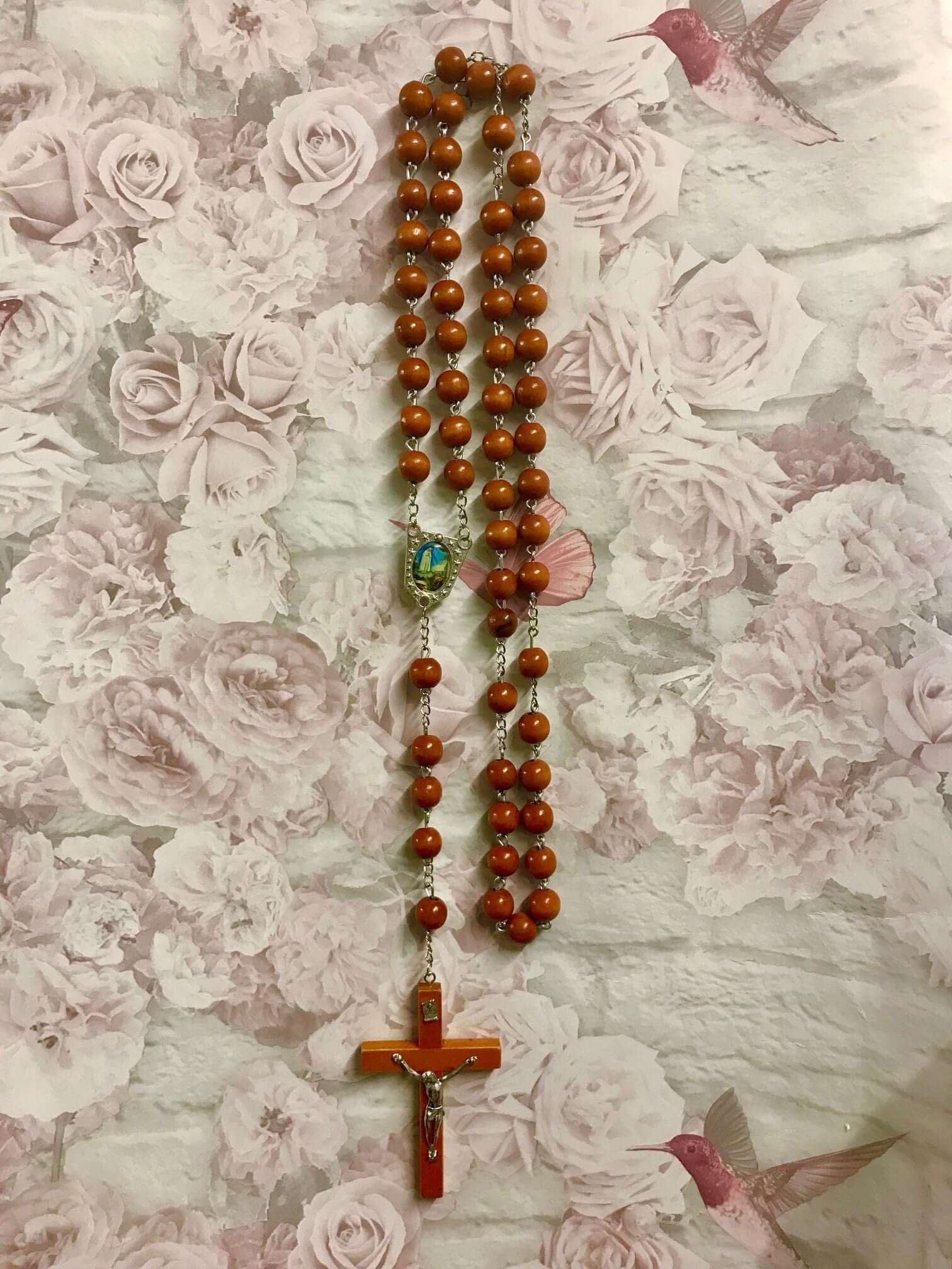 Large Catholic Wooden Rosary Beads Our Lady of Fatima Jesus Christ Cross Crucifix Religious Gift-Osiris Craftworks