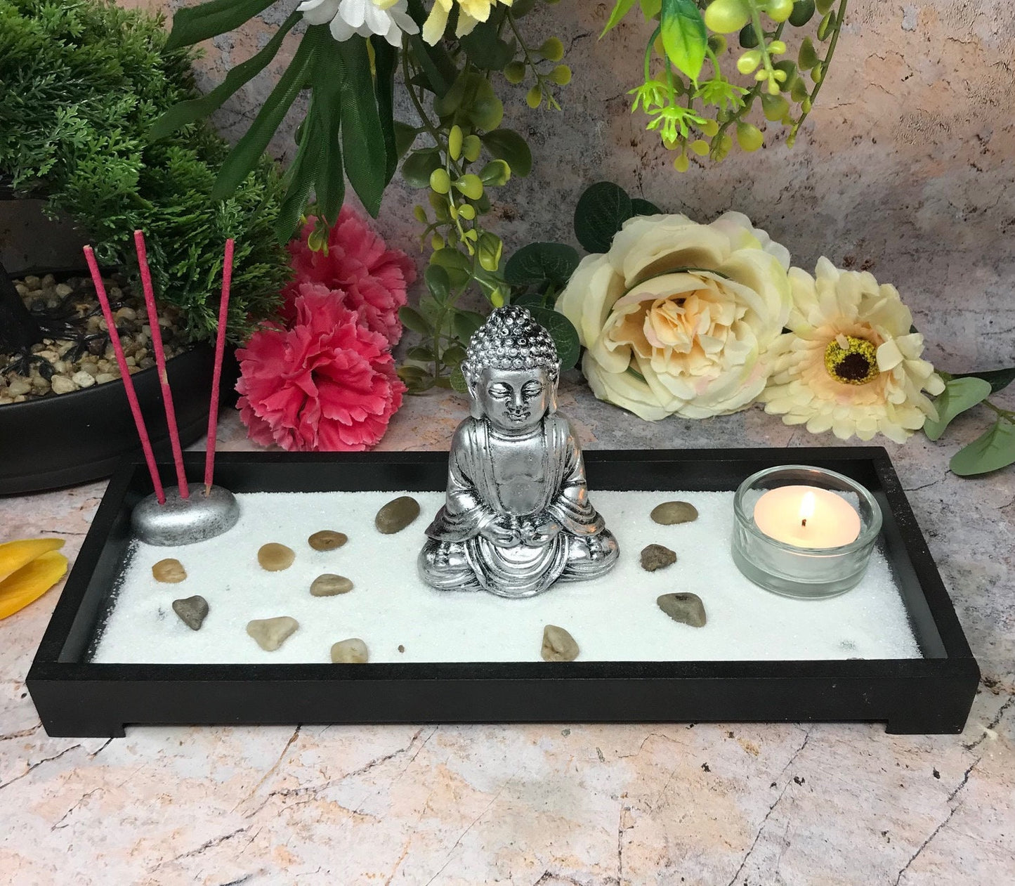 Buddha Candle Holder Ornament Incense Burner Feng Shui Statue Oriental