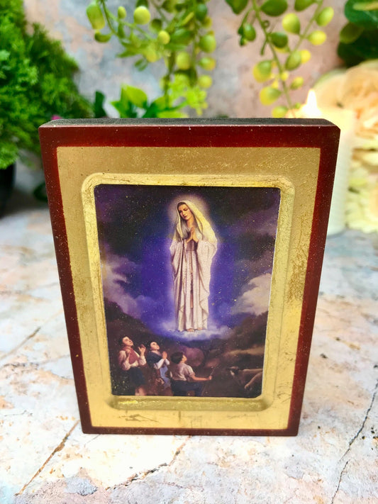 Our Lady of Fatima Virgin Mary Icon Style Religious Wall Plaque Decor-Osiris Craftworks