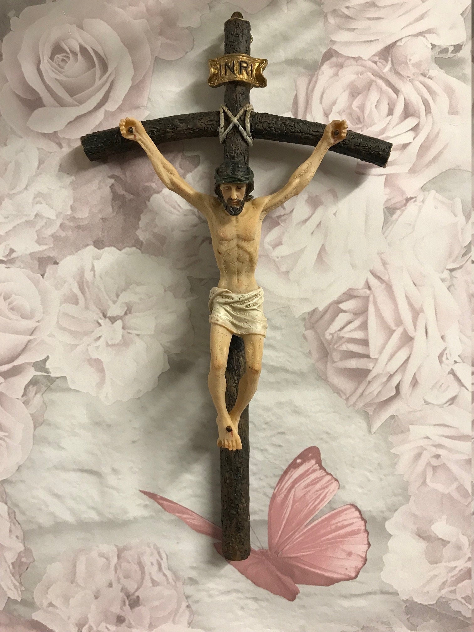 Crucifix Hanging Cross Resin Corpus Christi Jesus Christ Religious Wall Ornament-Osiris Craftworks