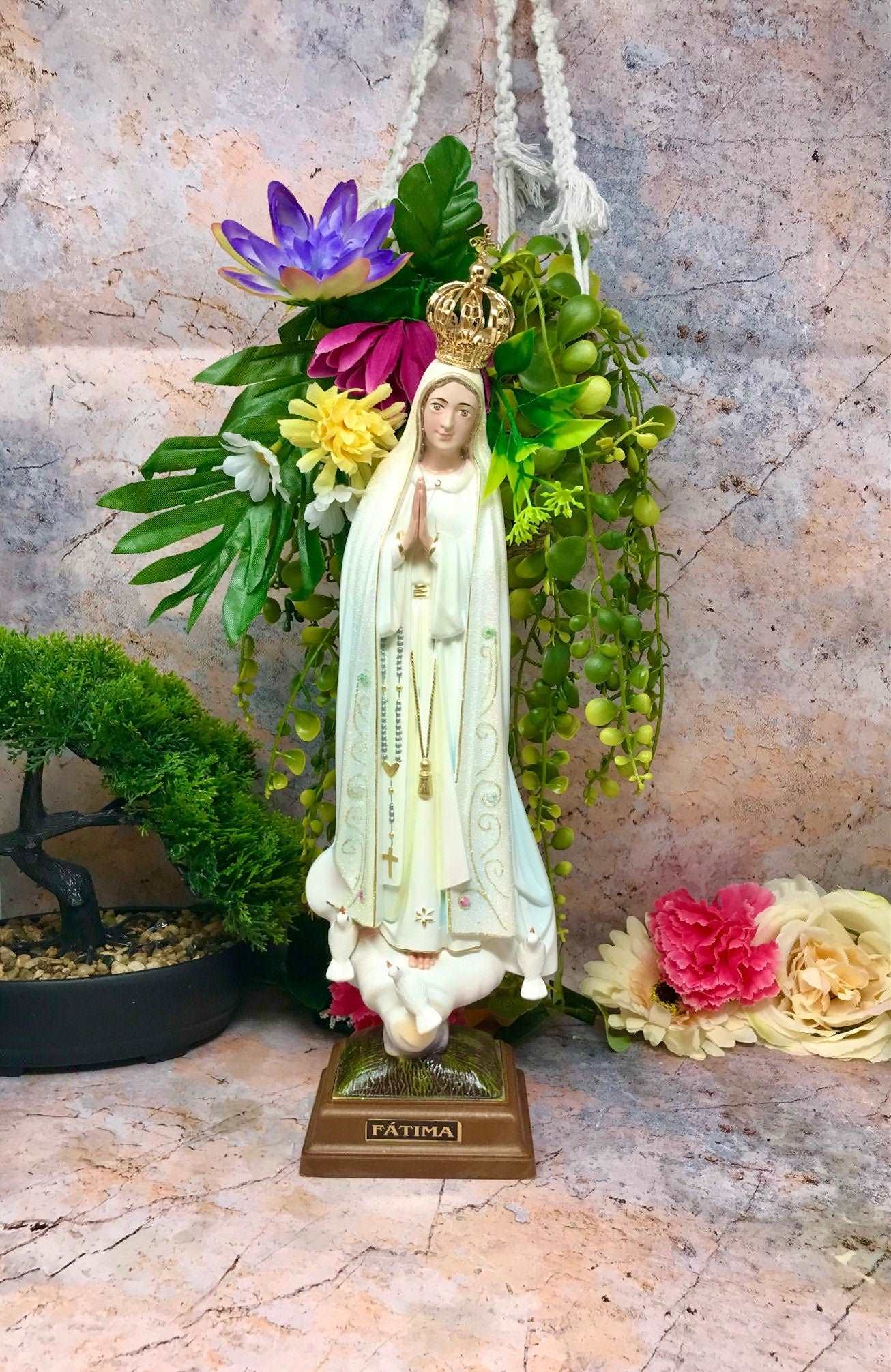 Blessed Virgin Mary Our Lady of Fatima Statue Ornament Figurine 38 cm-Osiris Craftworks